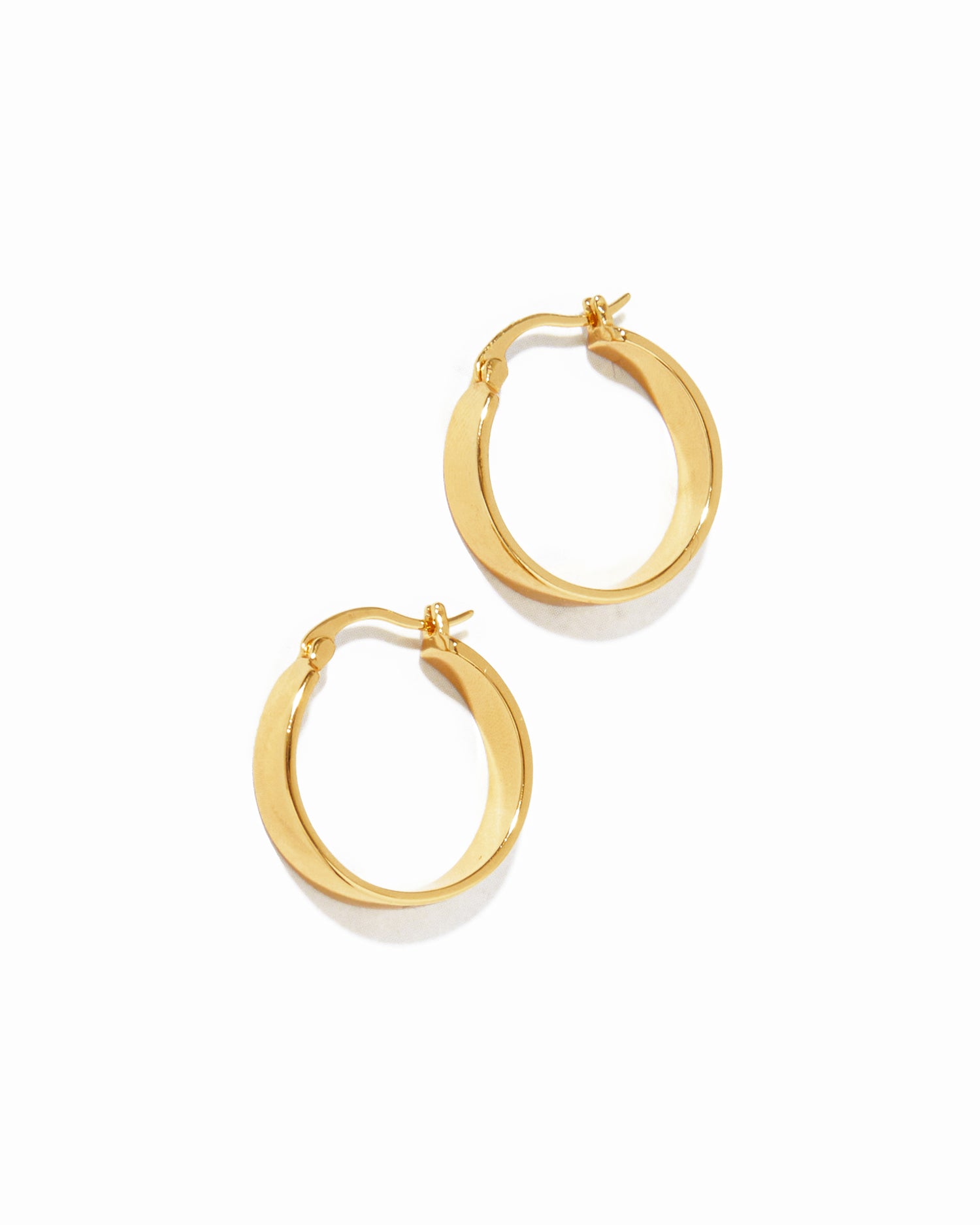 Gold flat hoop earrings
