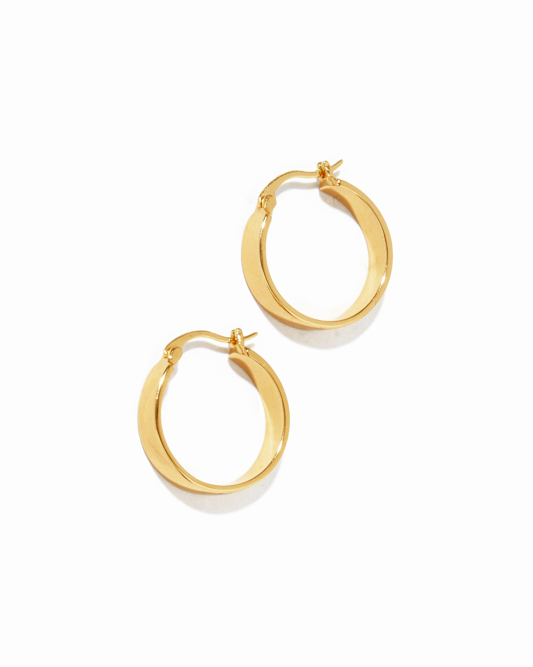 Gold flat hoop earrings