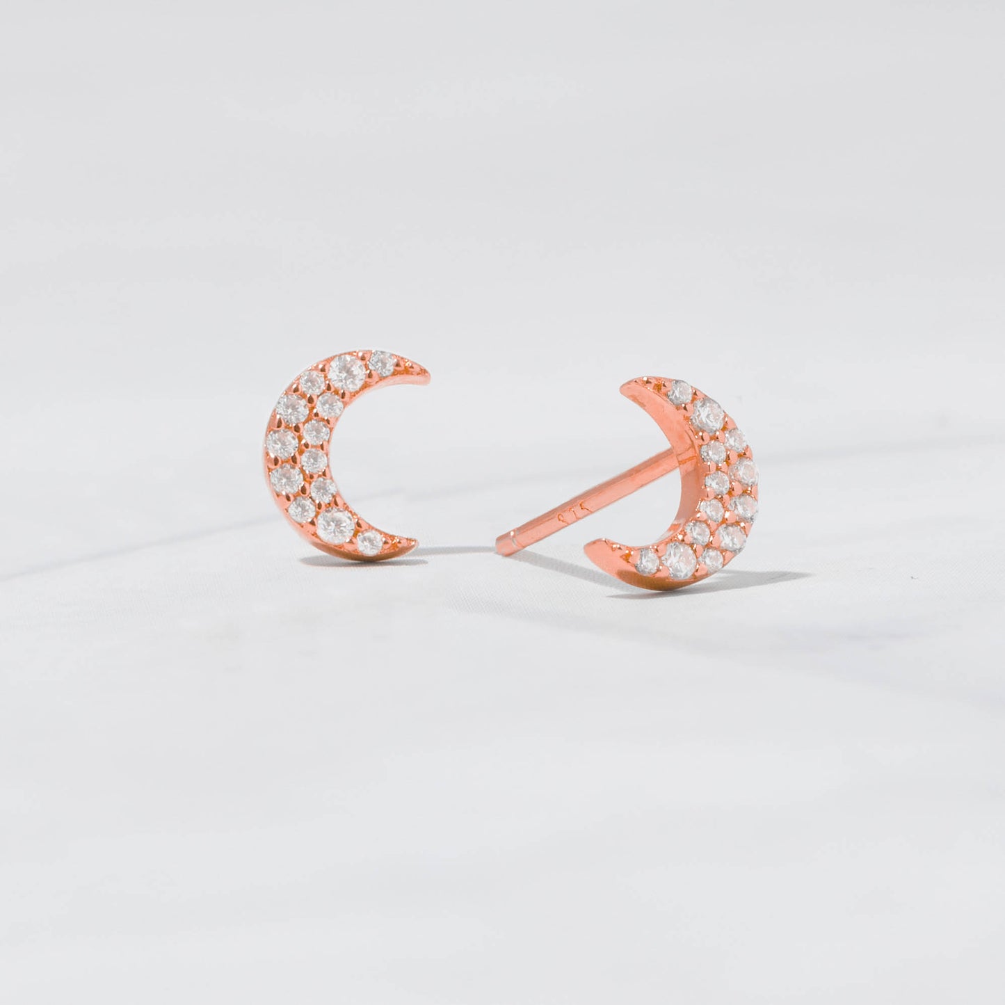 Studded Moon Stud Earrings