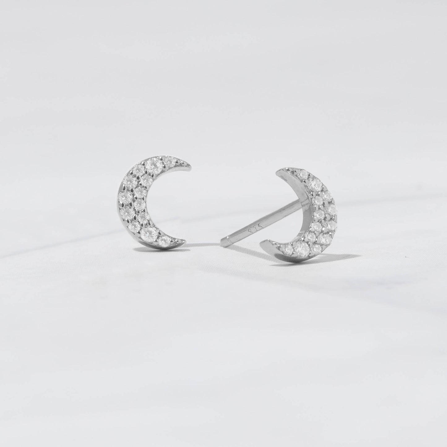 Studded Moon Stud Earrings