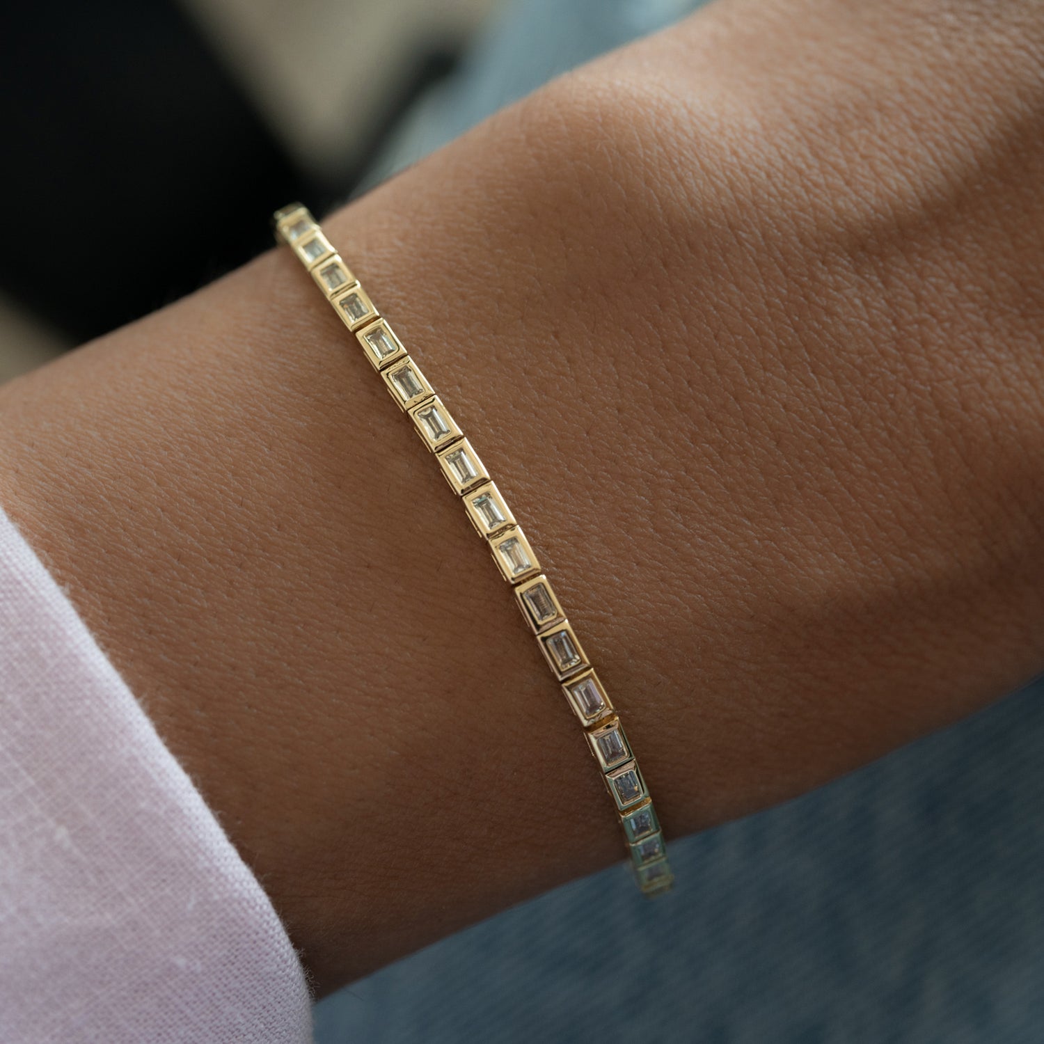 Bezeled Baguette Tennis Bracelet