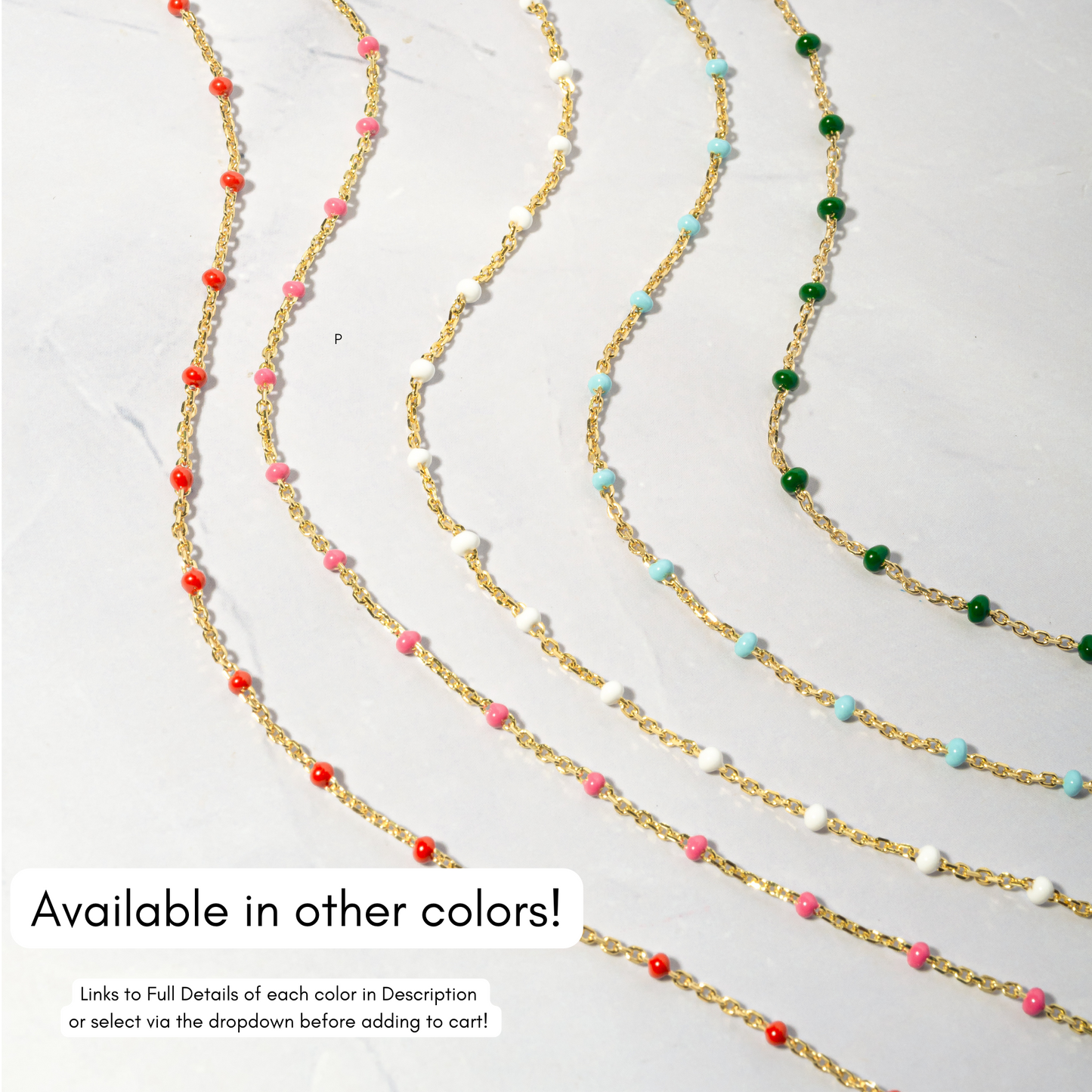 Red-Orange Enamel Beaded Necklace