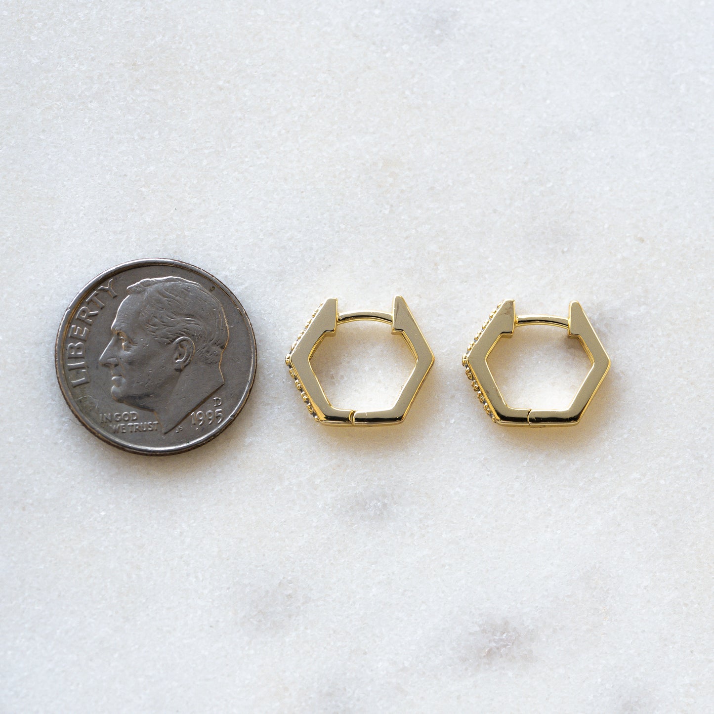 Geometric Huggie Hoop Earrings