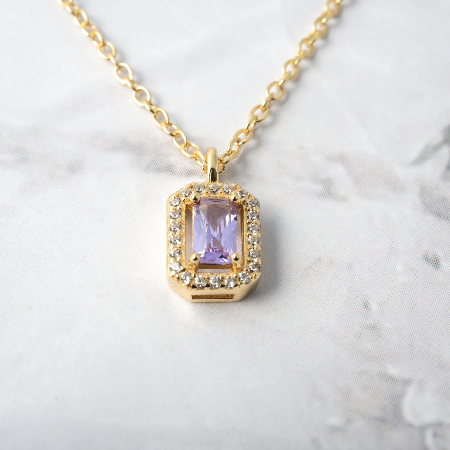 Gemstone Birthstone Baguette Necklaces