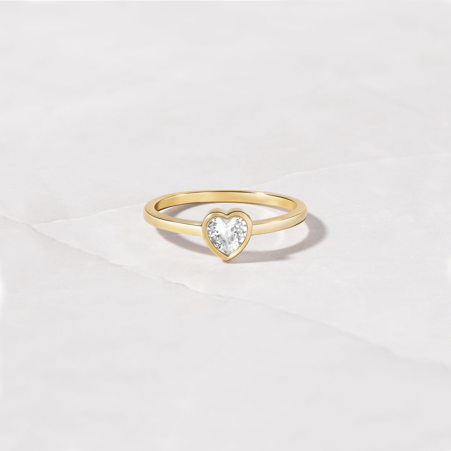 Bezel Heart Ring