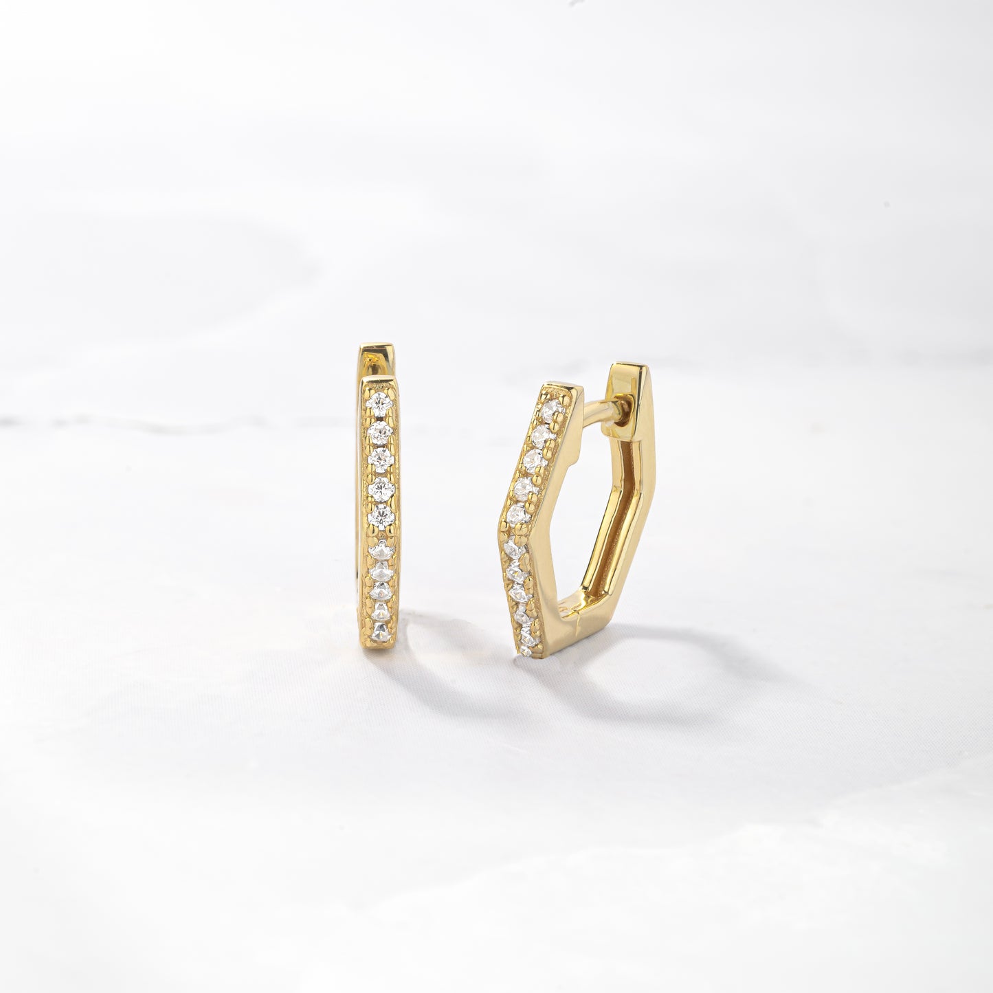 Geometric Huggie Hoop Earrings