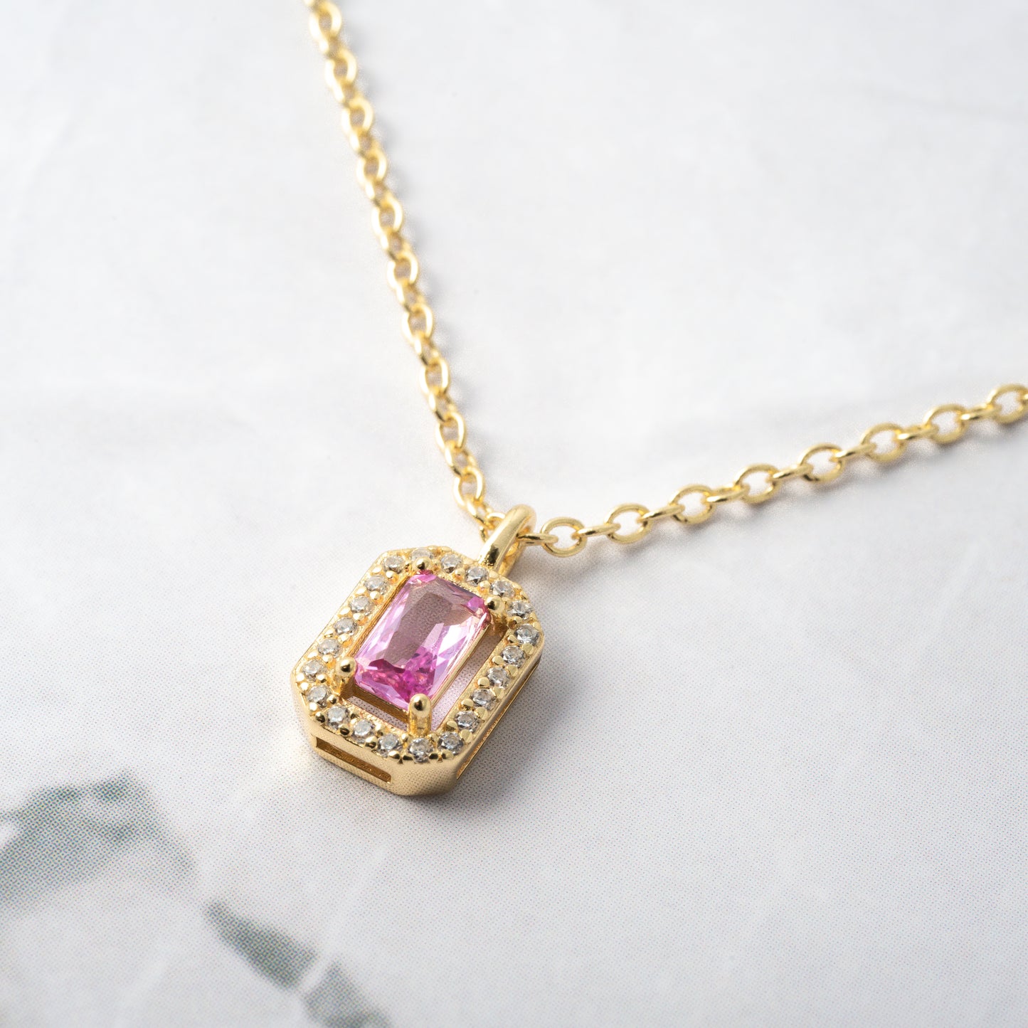 Gemstone Birthstone Baguette Necklaces