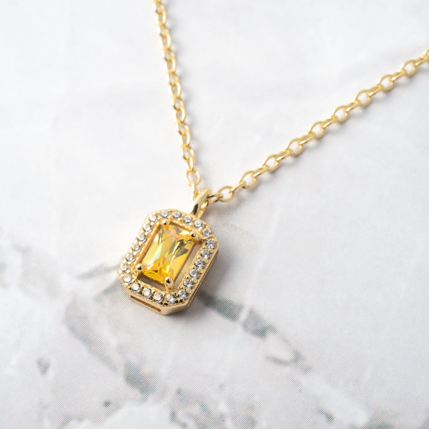 Gemstone Birthstone Baguette Necklaces