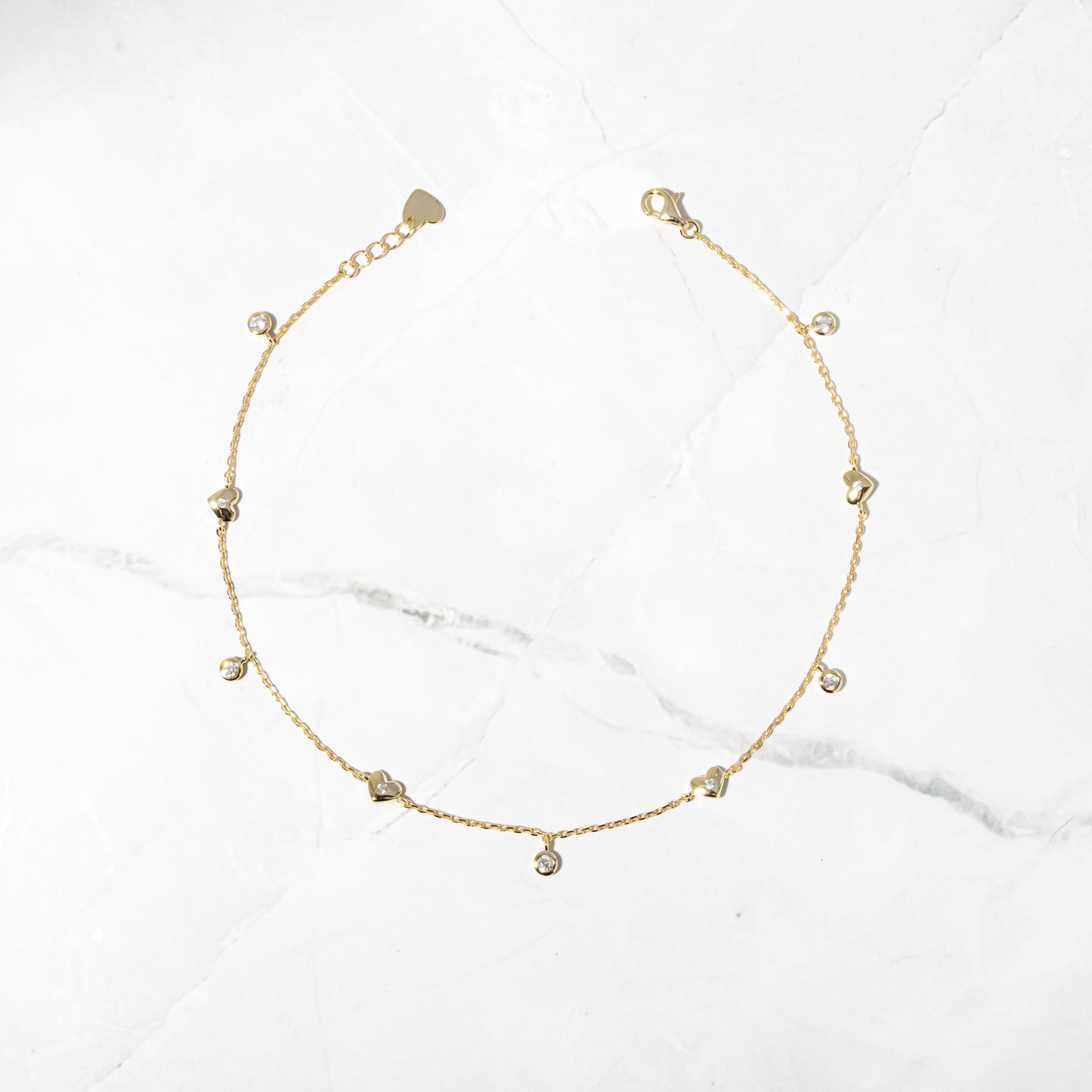 Heart Charm Anklet