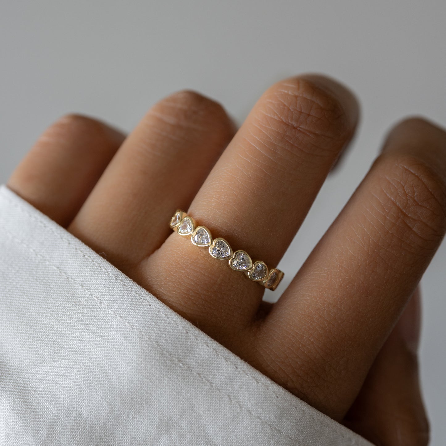 model wearing a heart ring