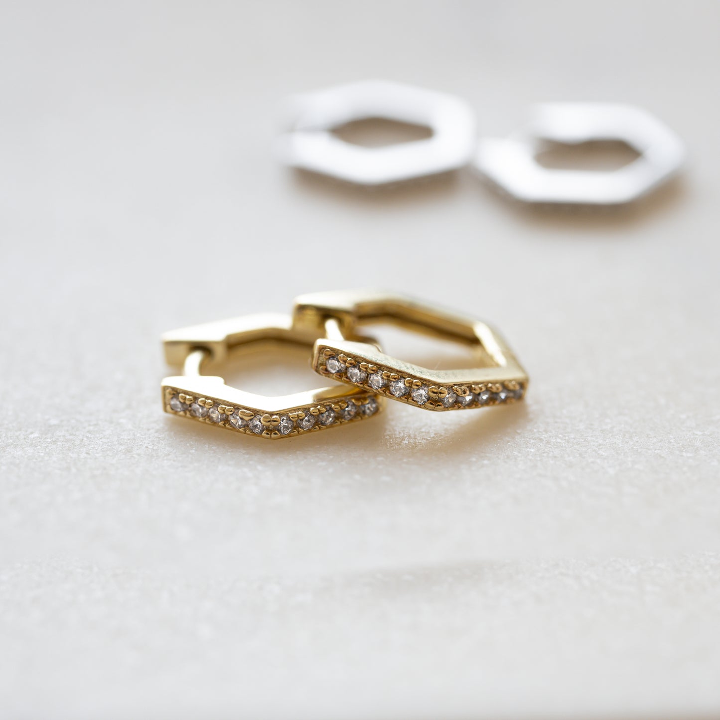 Geometric Huggie Hoop Earrings
