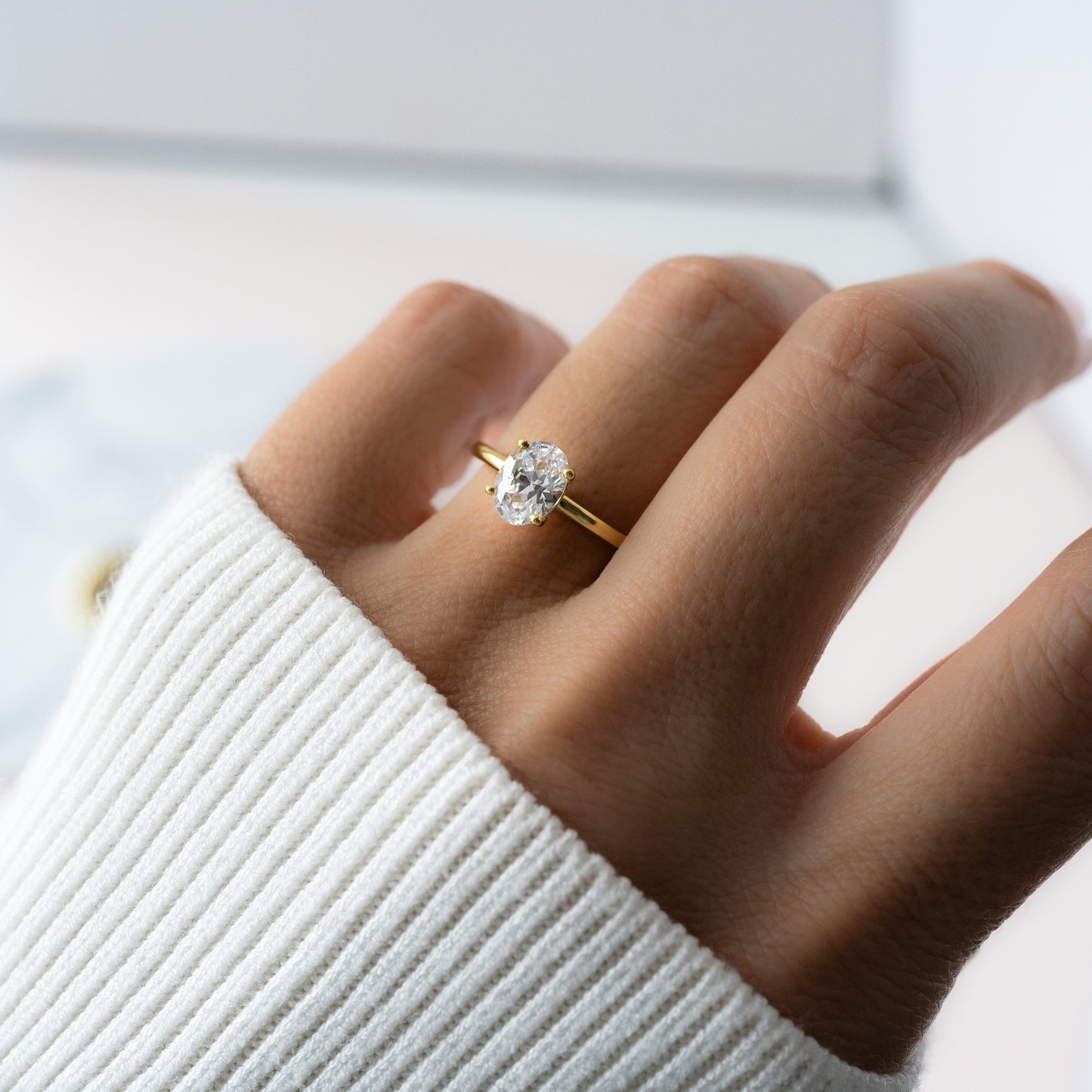 Solitaire Oval Ring