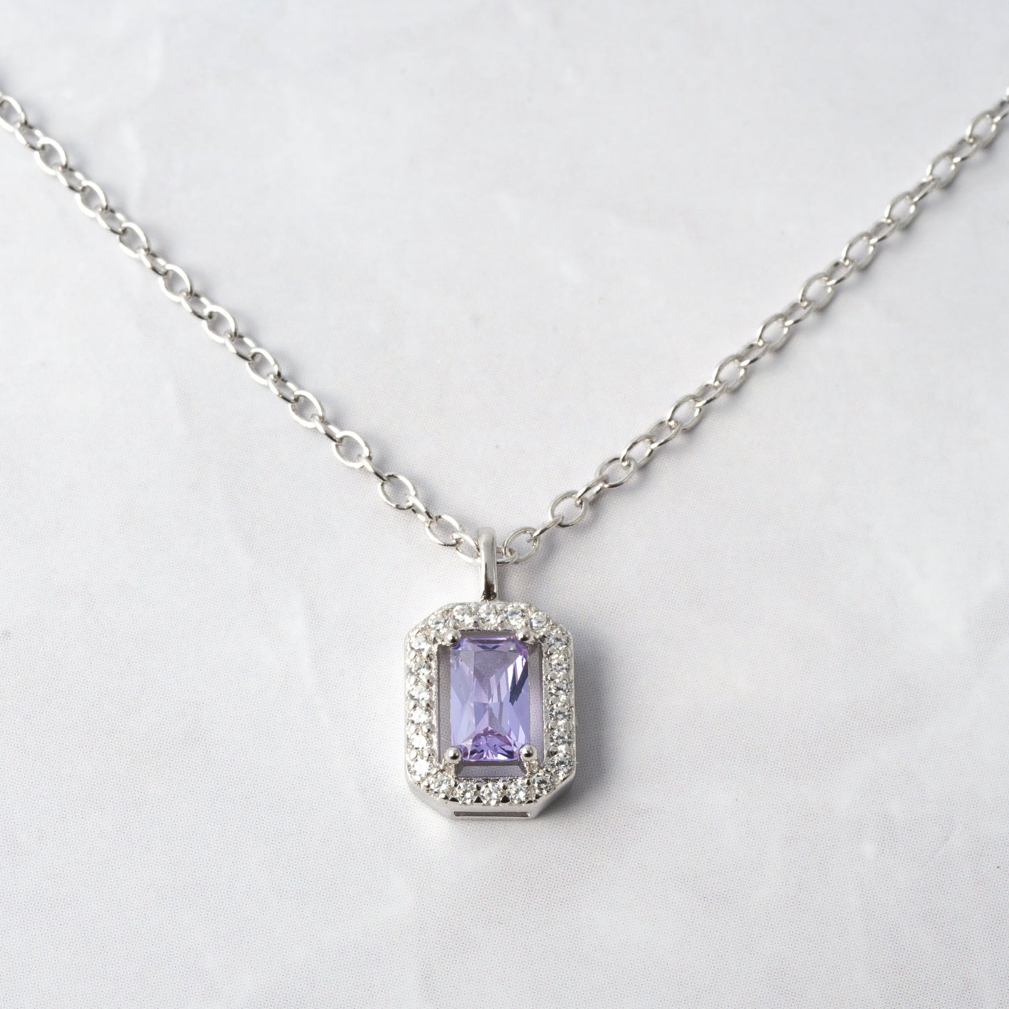 Gemstone Birthstone Baguette Necklaces