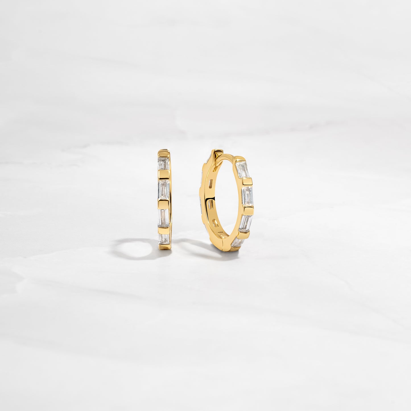 small gold hoops with cubic zirconia diamonds