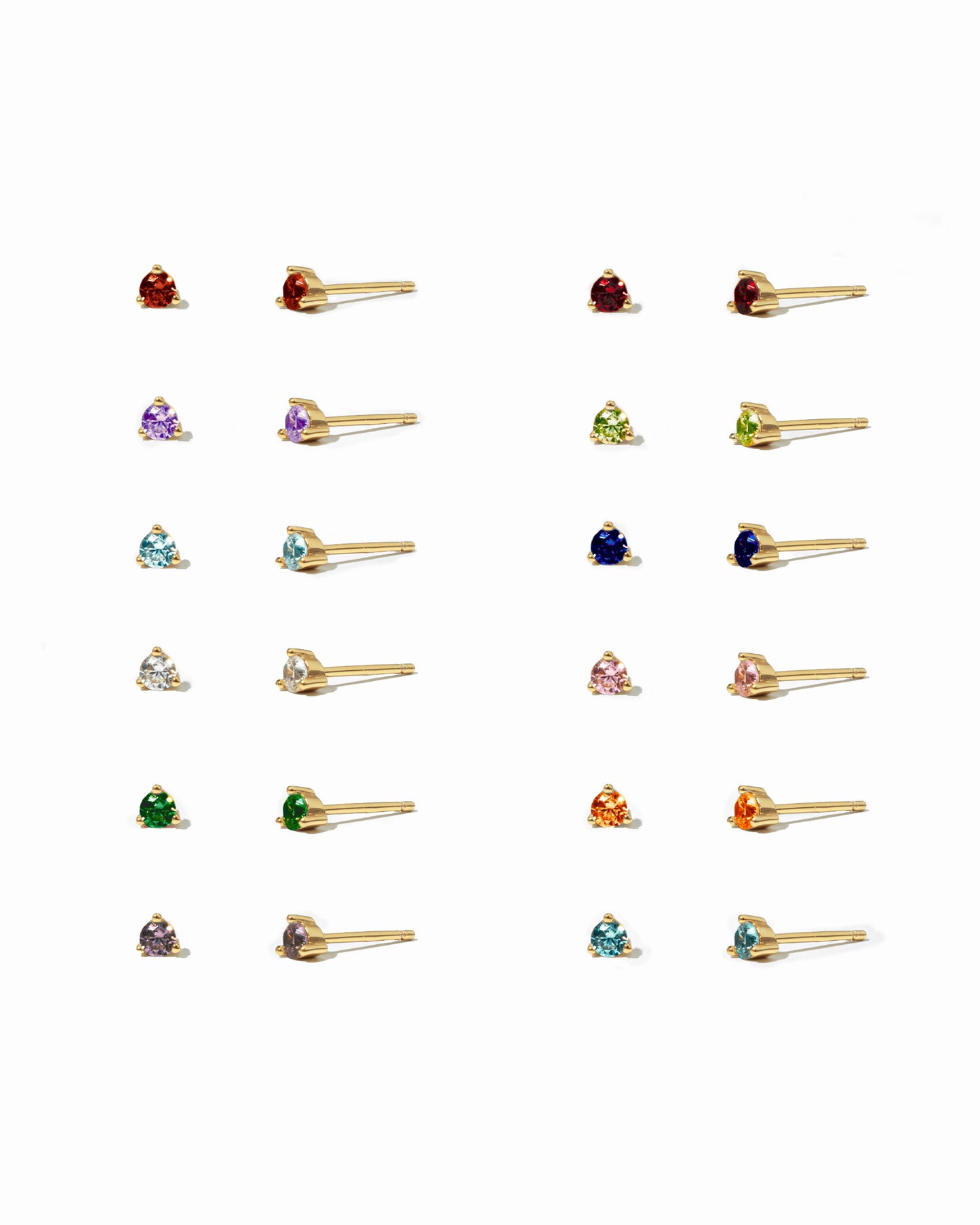3mm Birthstone Stud Earrings