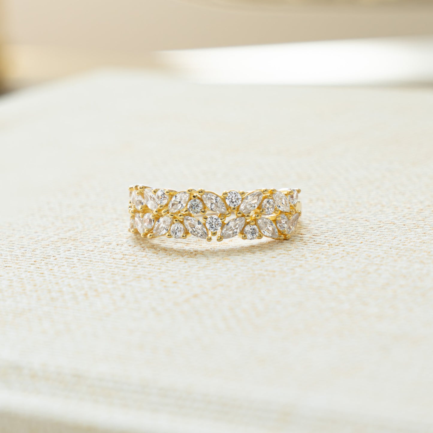 Gold Diamond statement ring