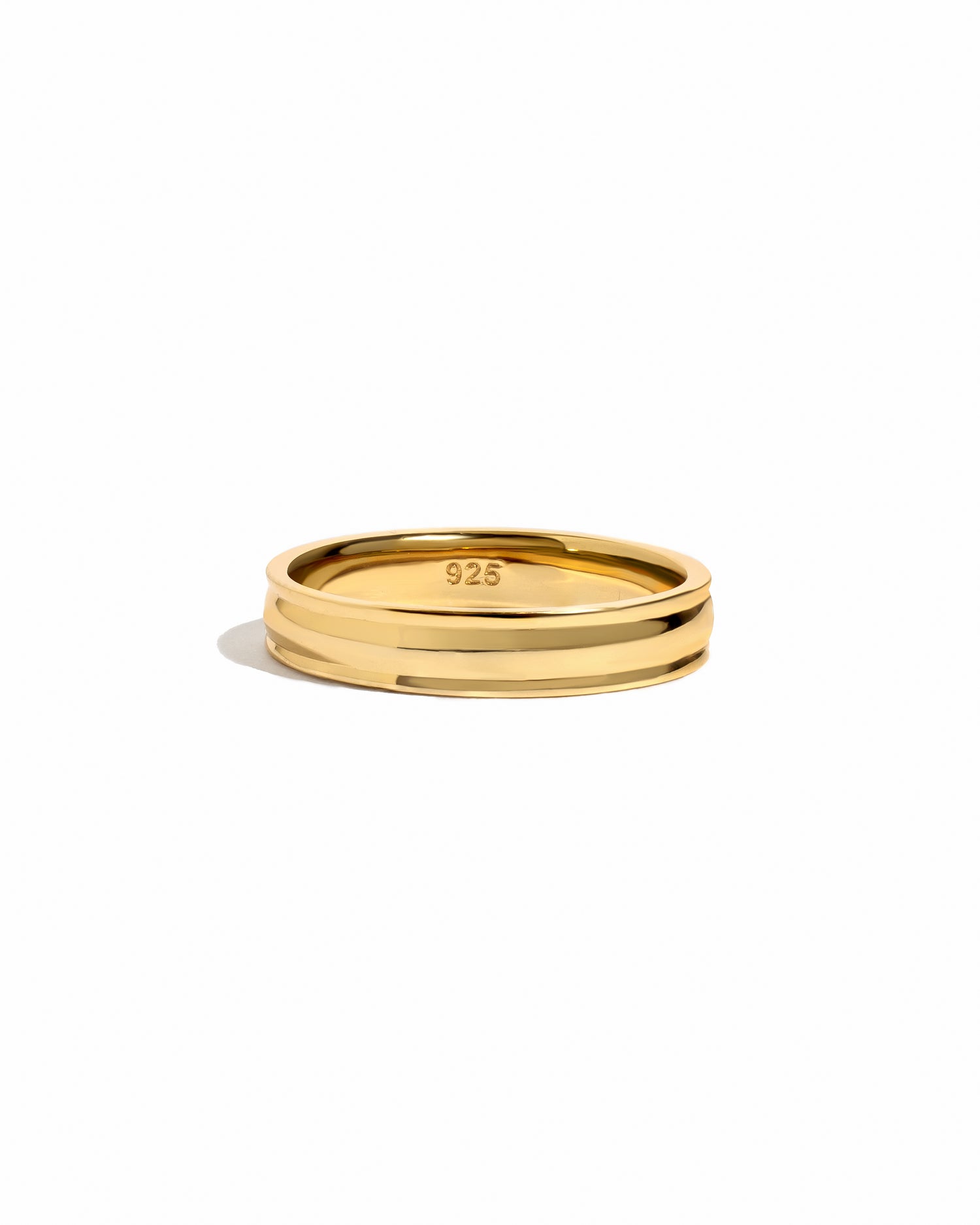 Gold stacking ring with double band