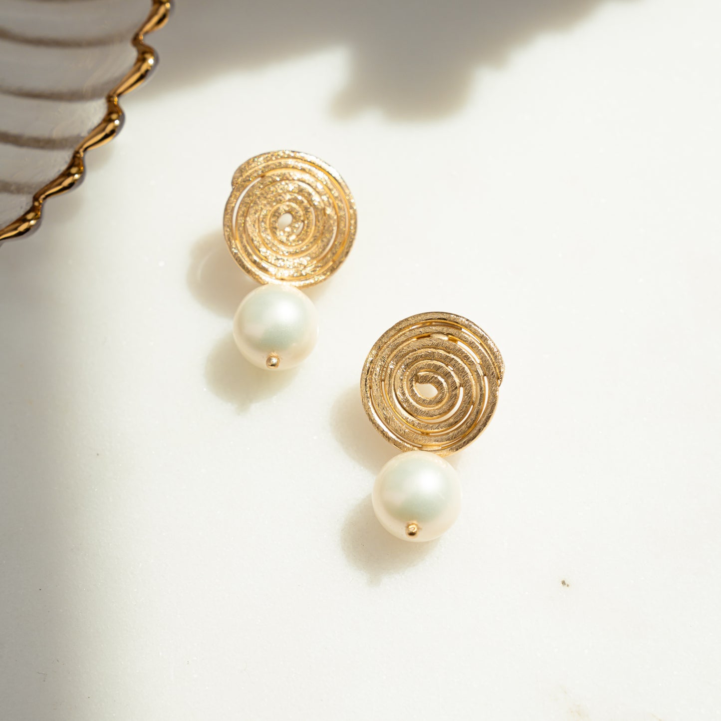 Spiral Pearl Earrings