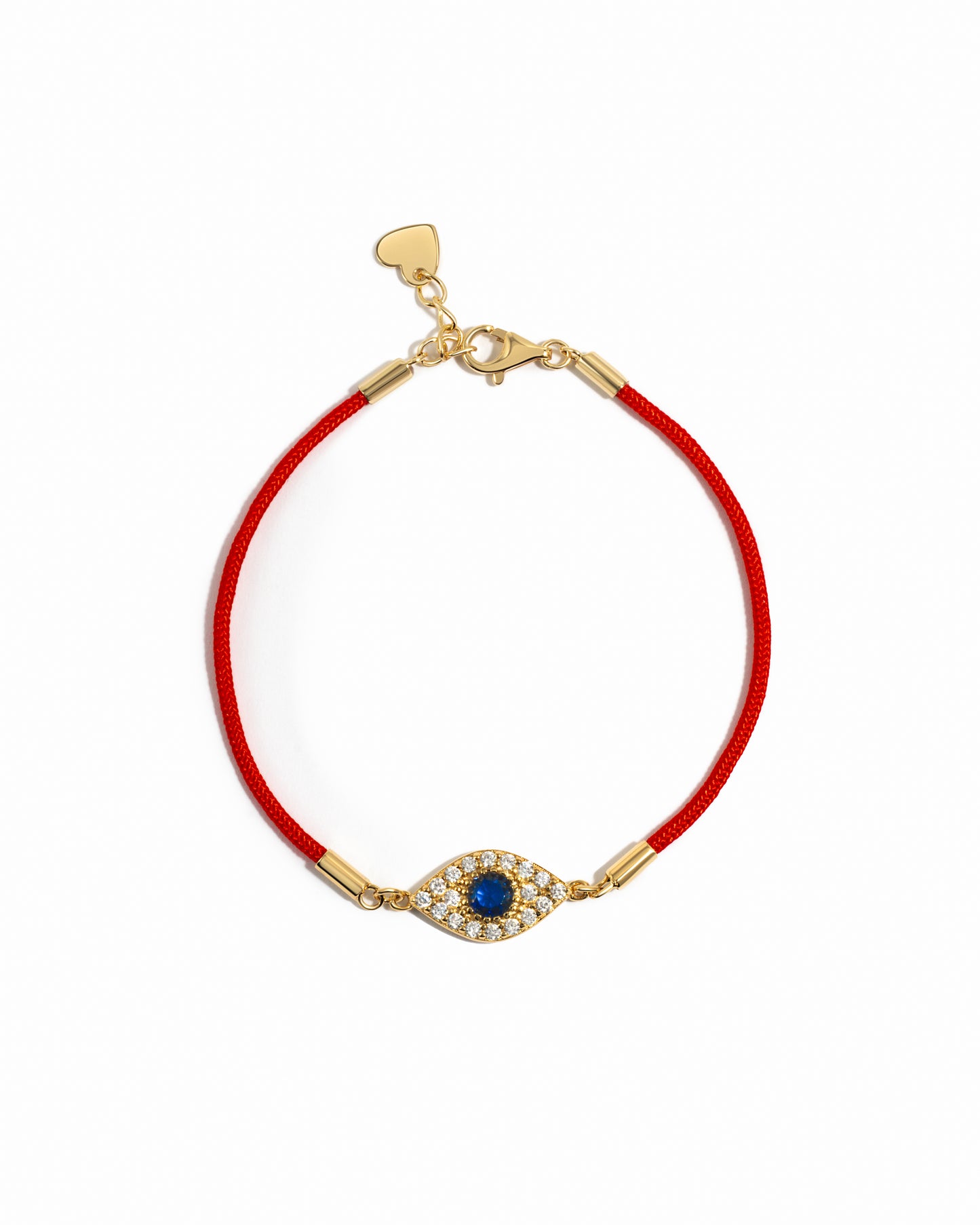 red string gold evil eye bracelet