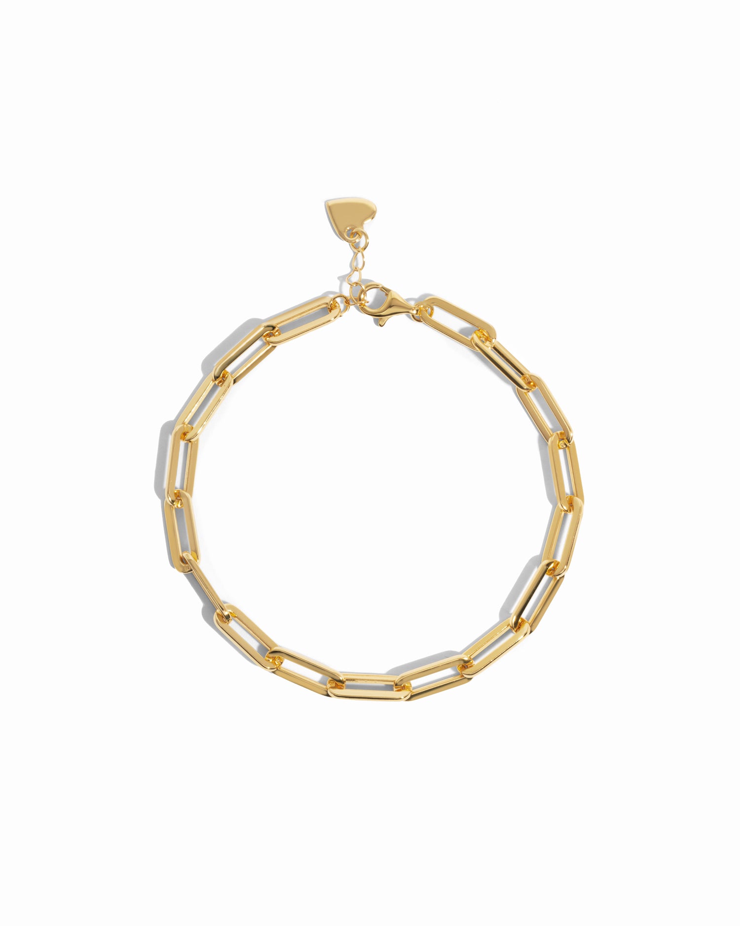 gold rectangle paperclip chain bracelet