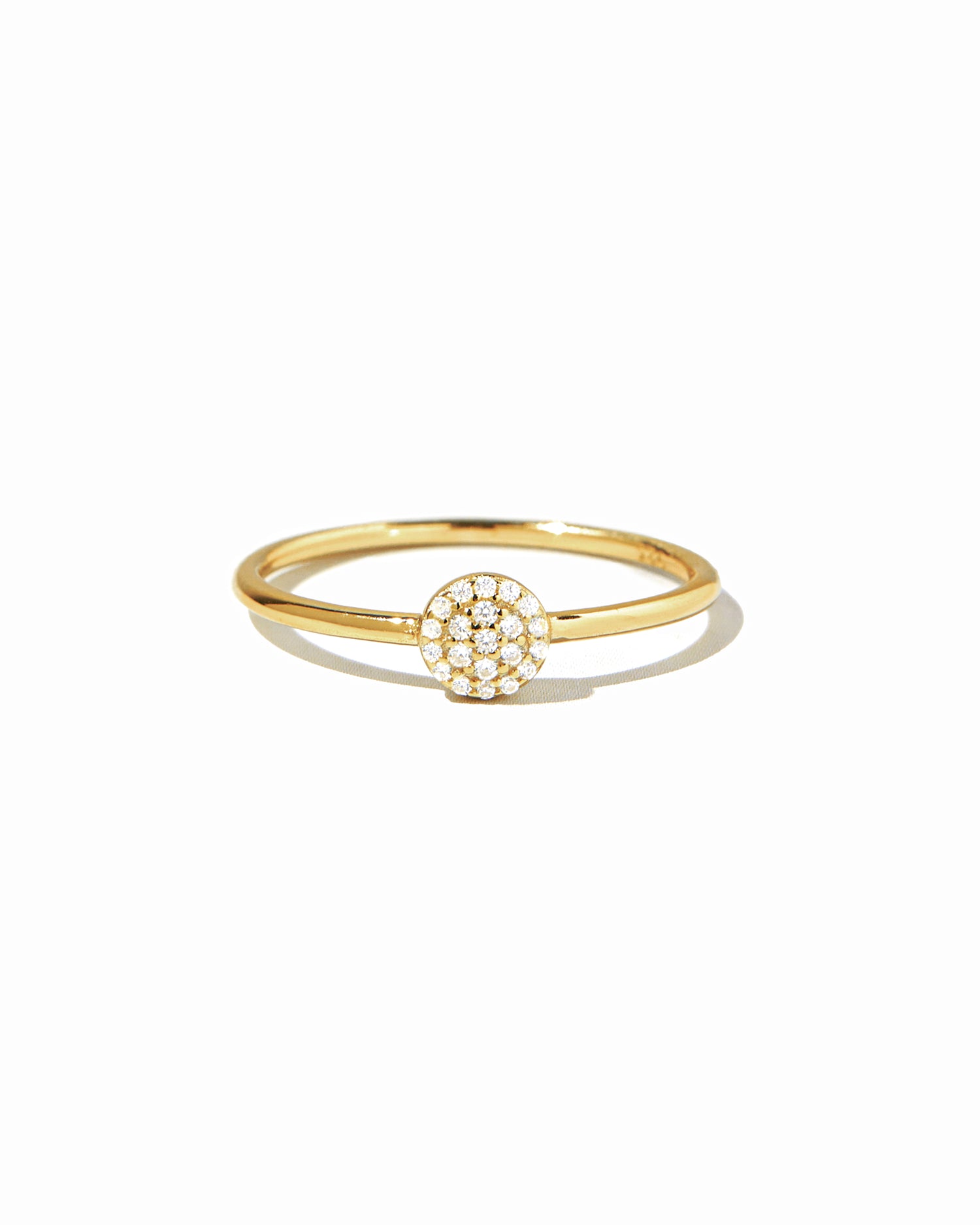 gold circle cz ring