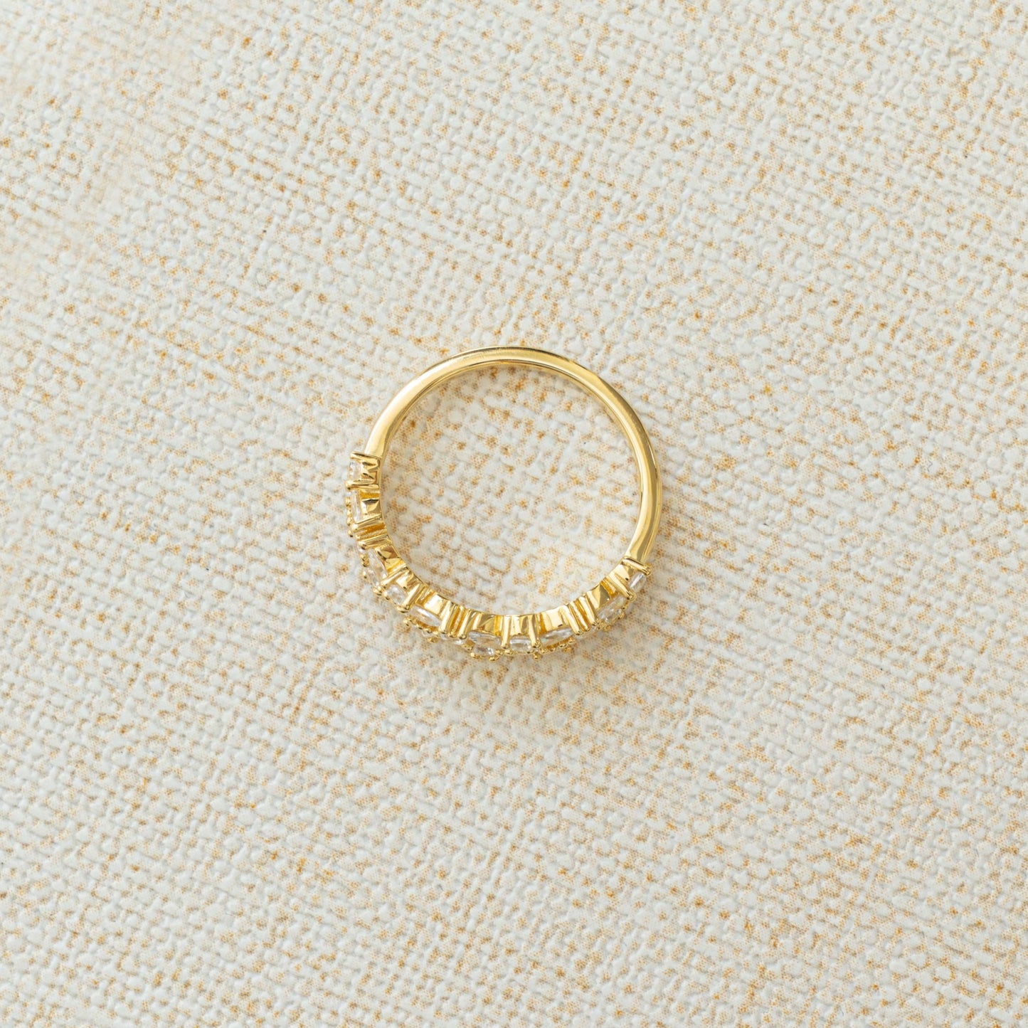 gold plated cubic zirconia ring