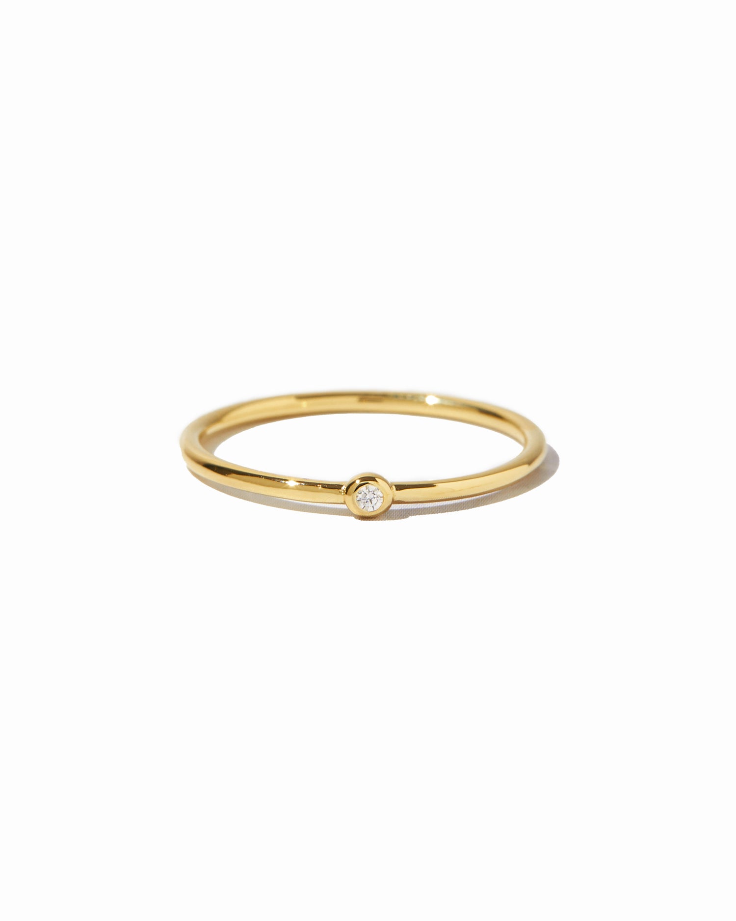 simple gold bezel stacking ring