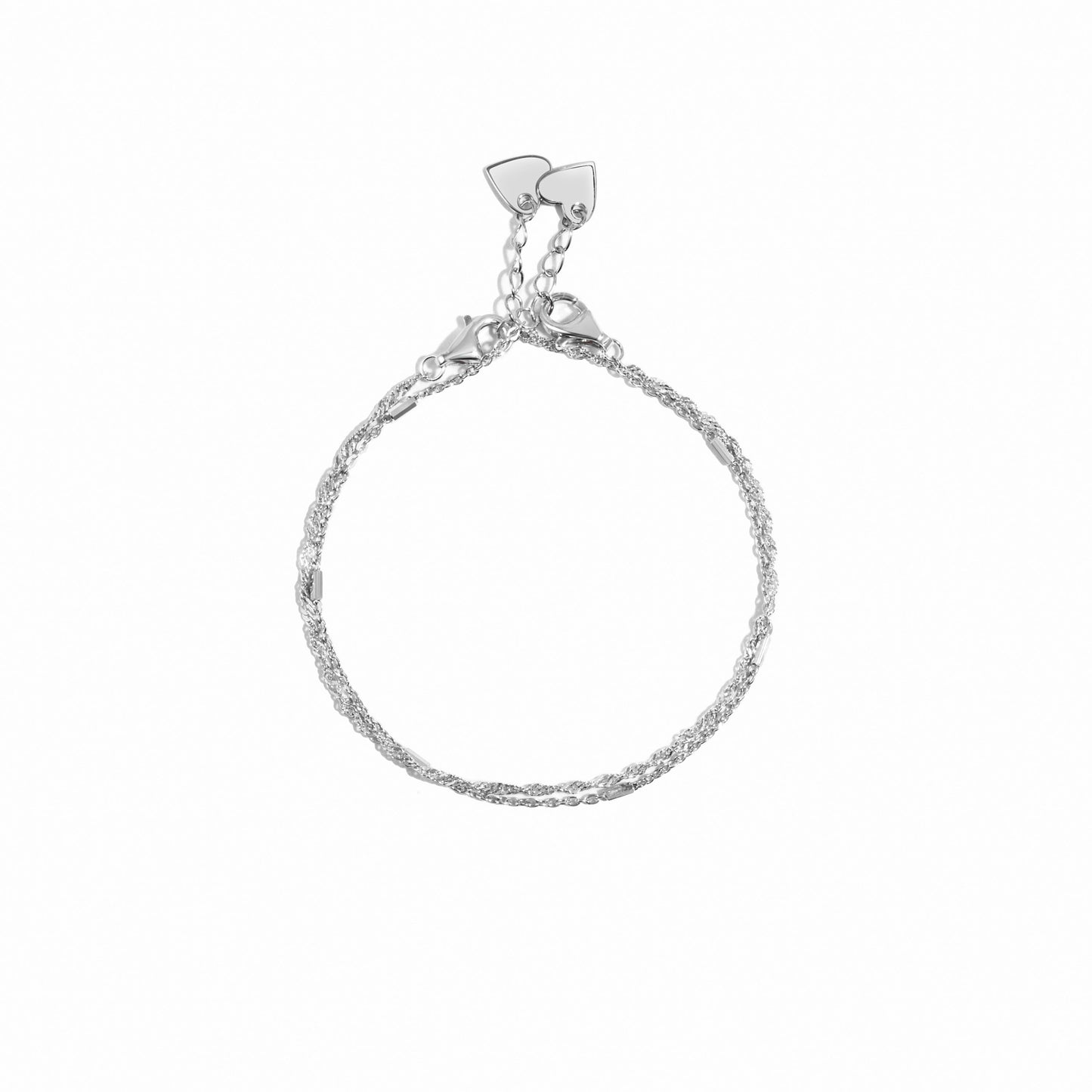 dainty silver bracelet set