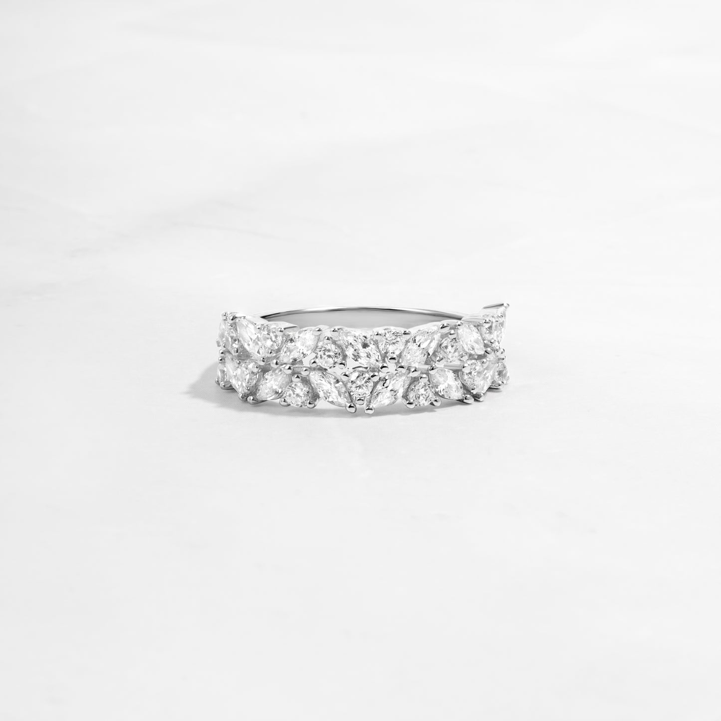 925 sterling silver multi stone diamond ring