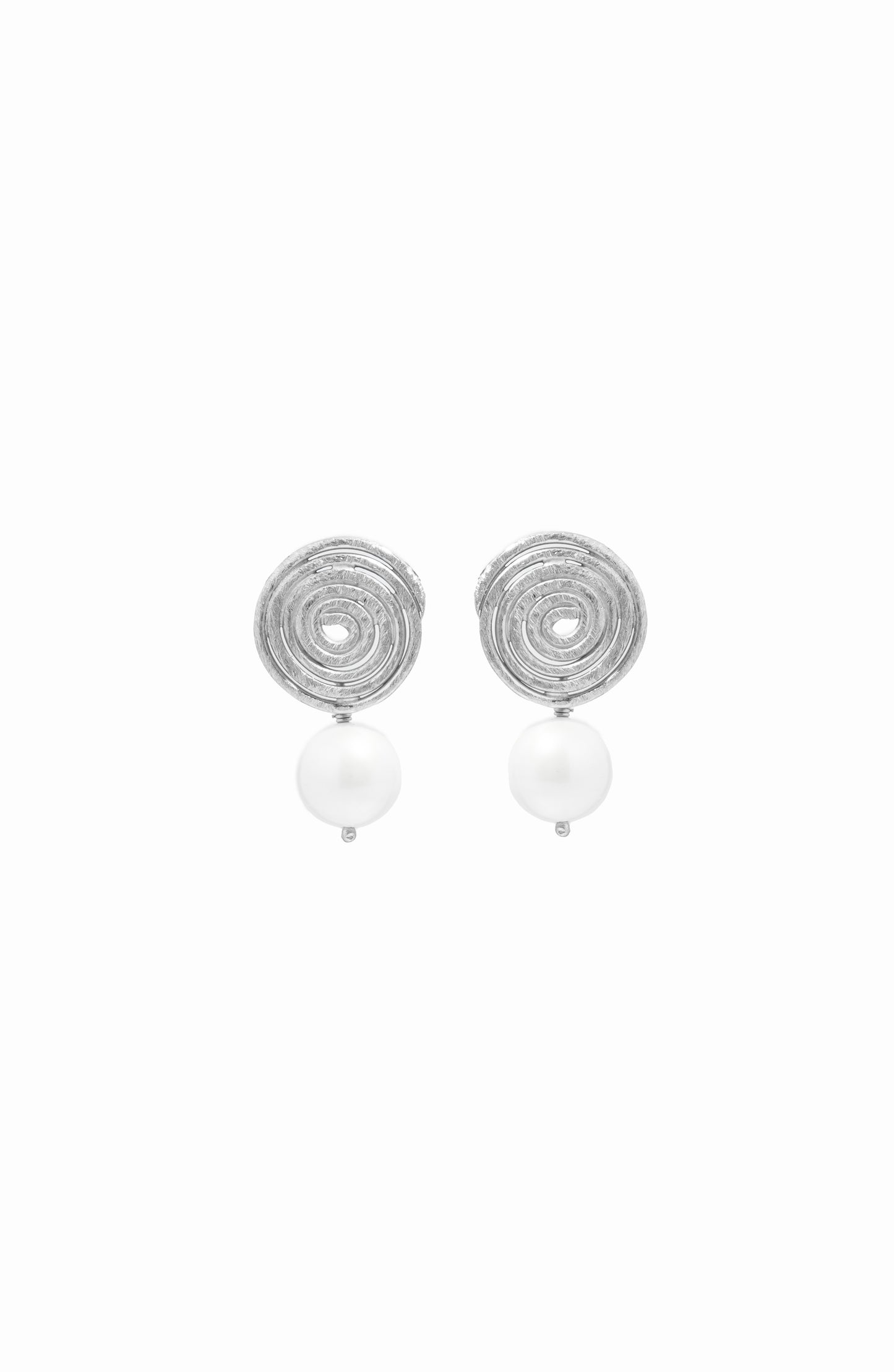 boho jewelry featuring silver spiral earrings with a dangle earring design