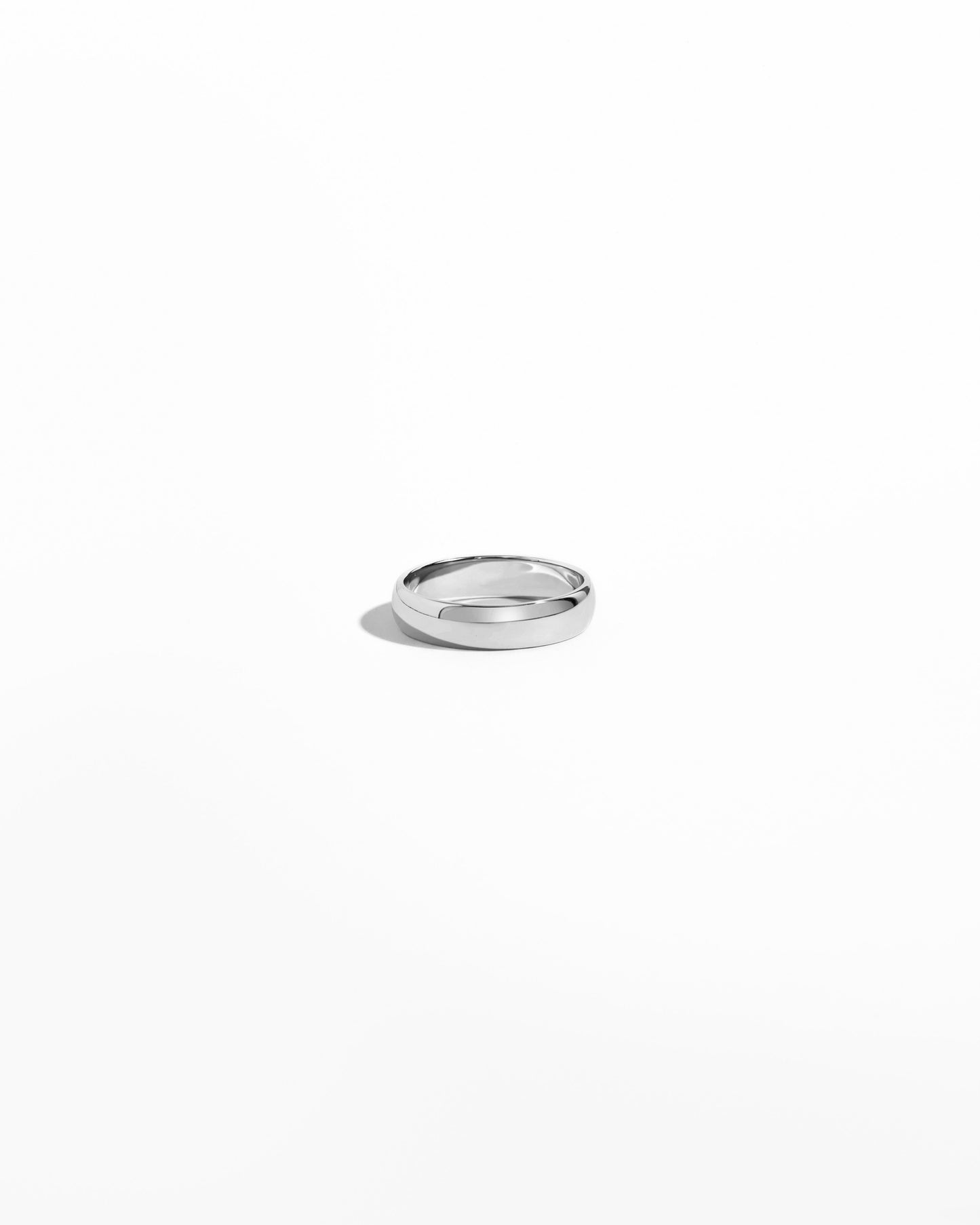 closeup image of sterling silver plain band ring