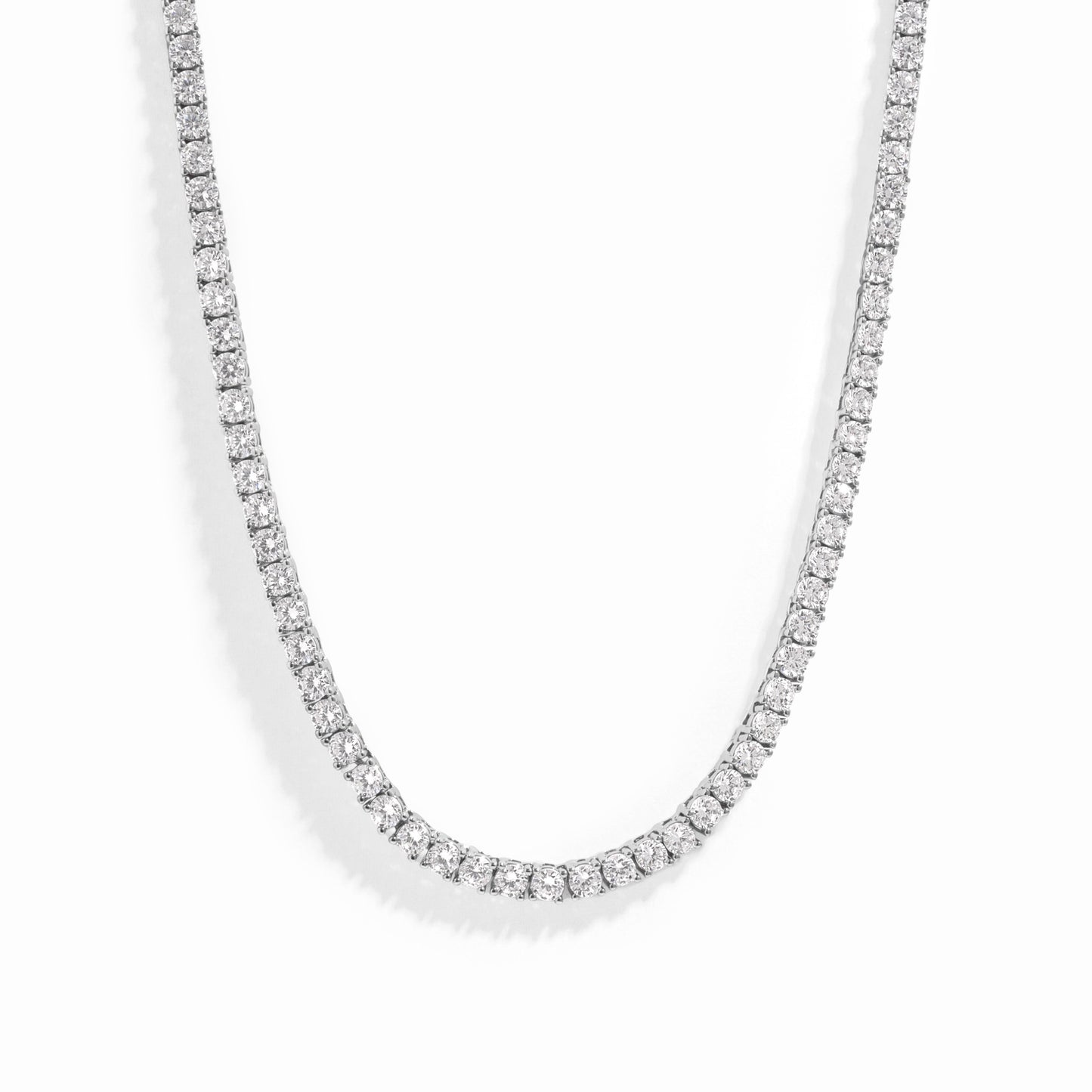silver tennis necklace