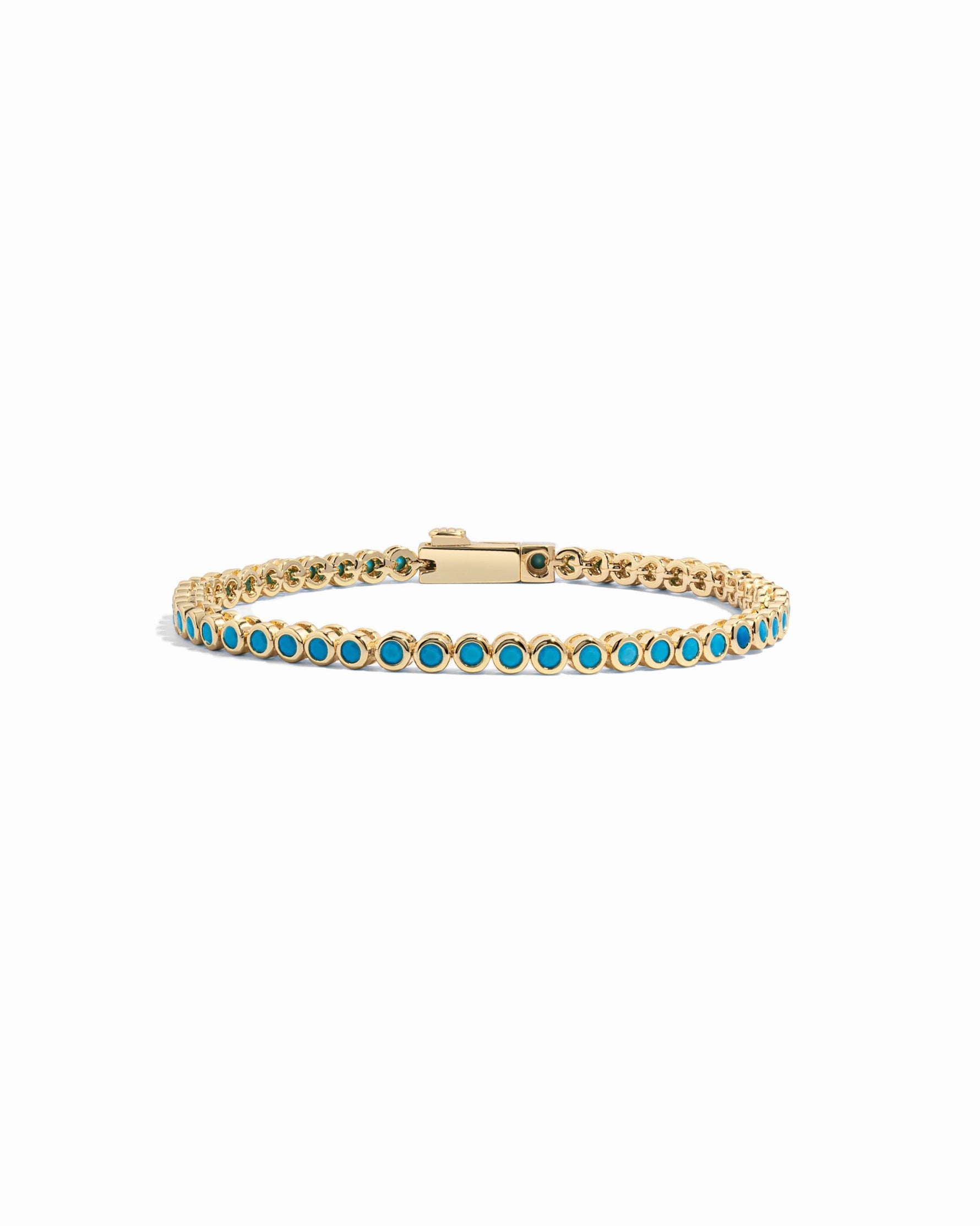 turquoise round bezel tennis bracelet