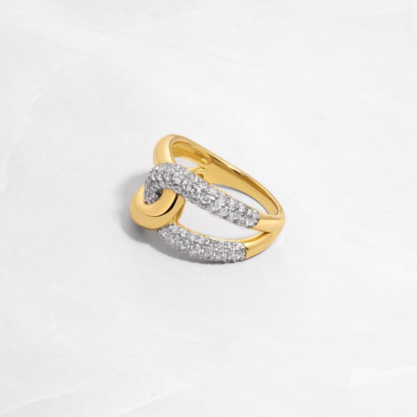 statement ring two tone ring with sterling silver and 14k gold plating