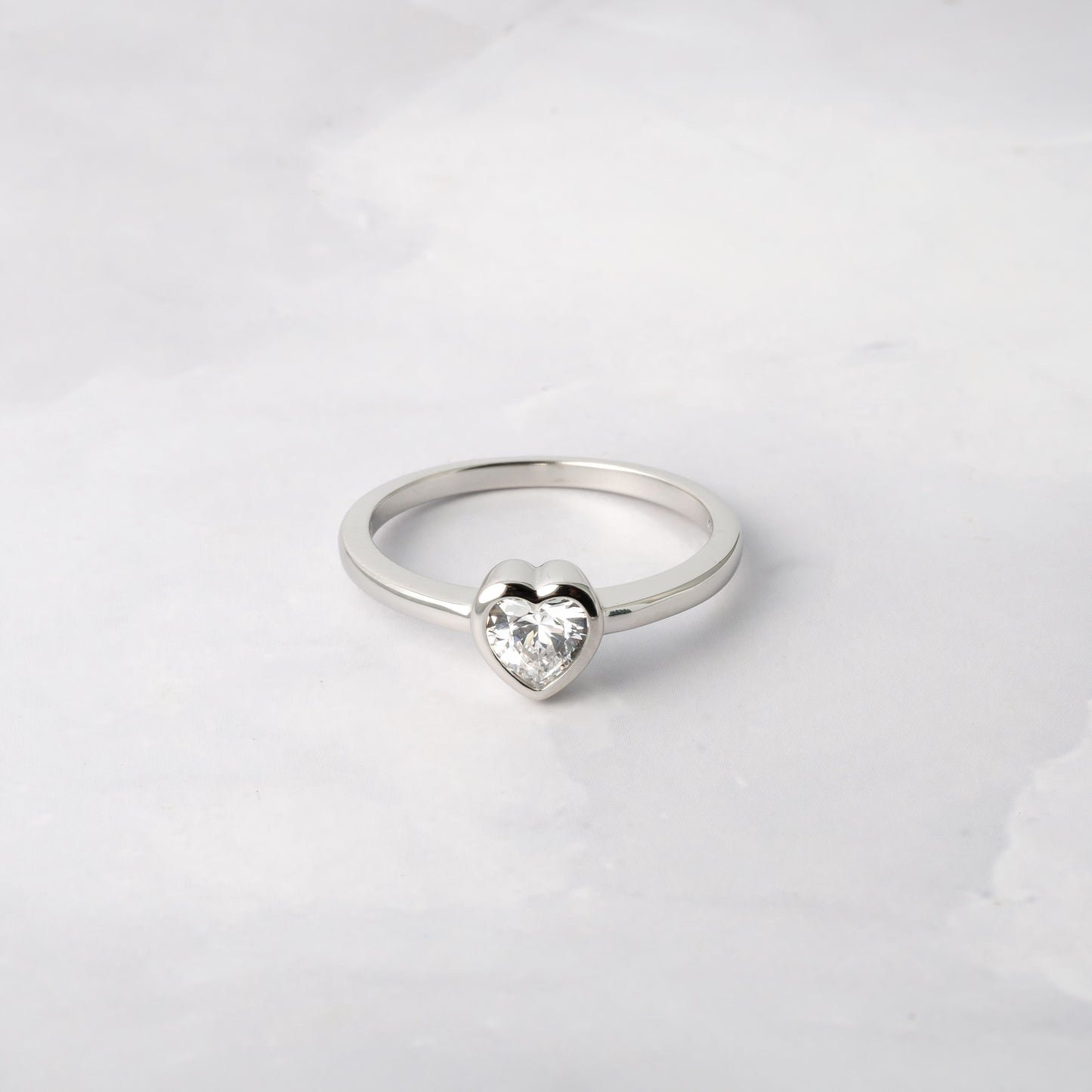 Bezel Heart Ring