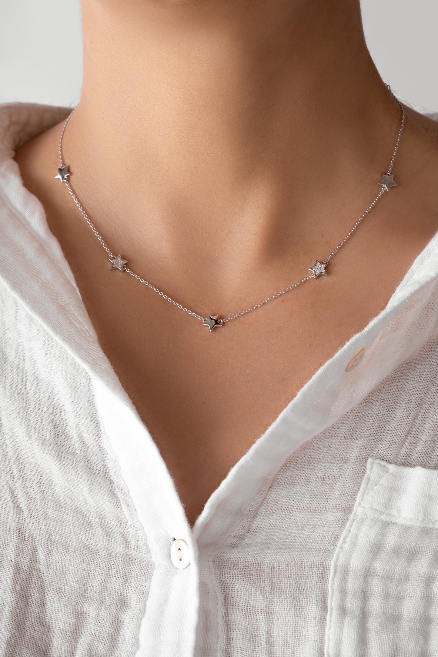 CZ Star Collar Necklace
