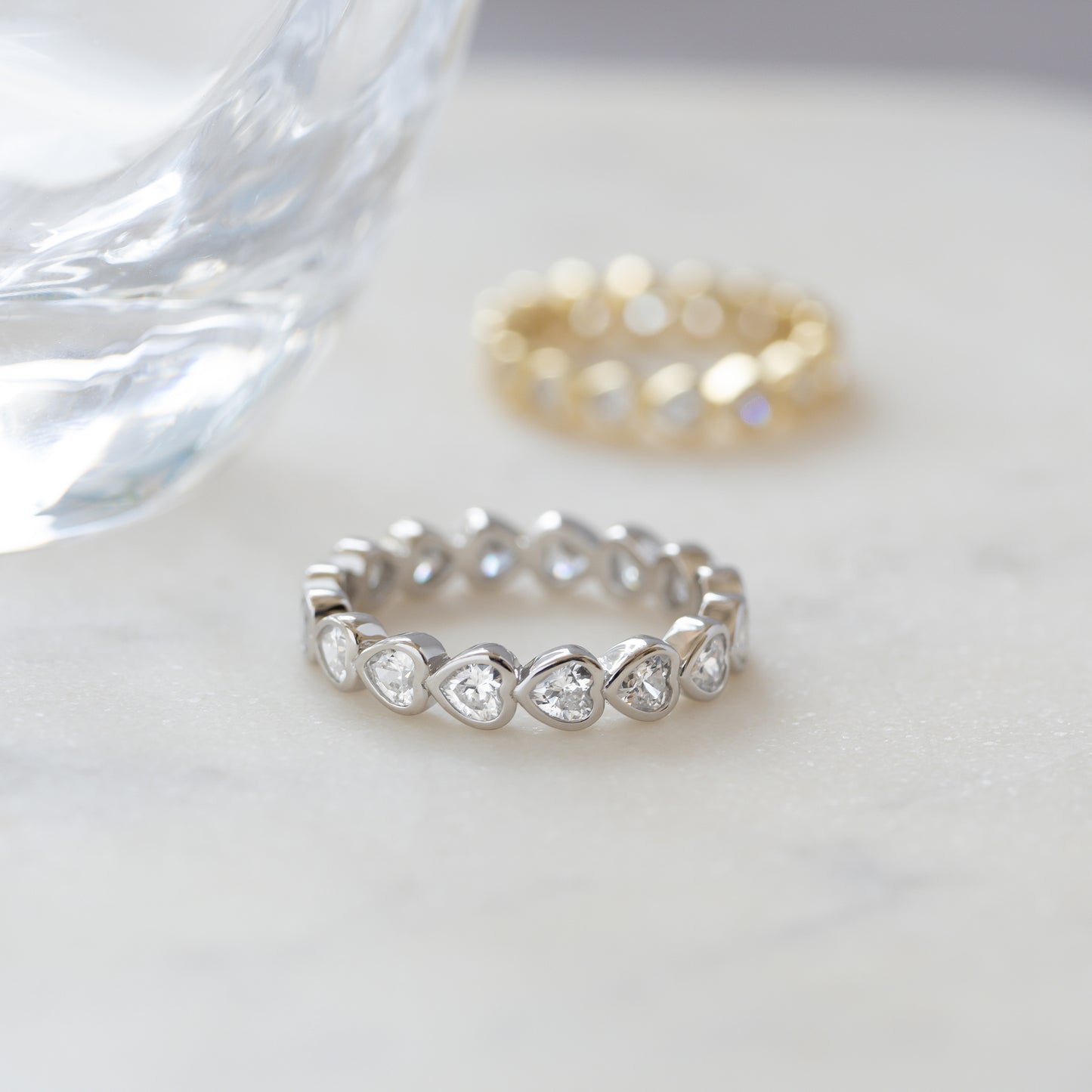 silver heart love ring