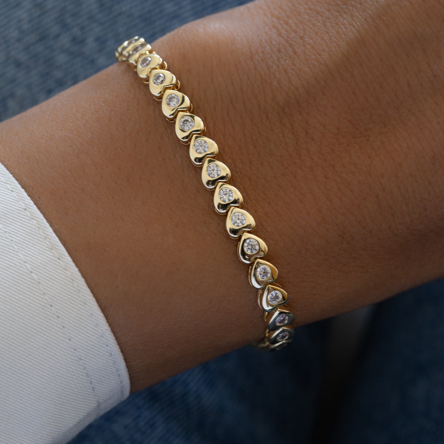 Heart Shaped Tennis Bracelet