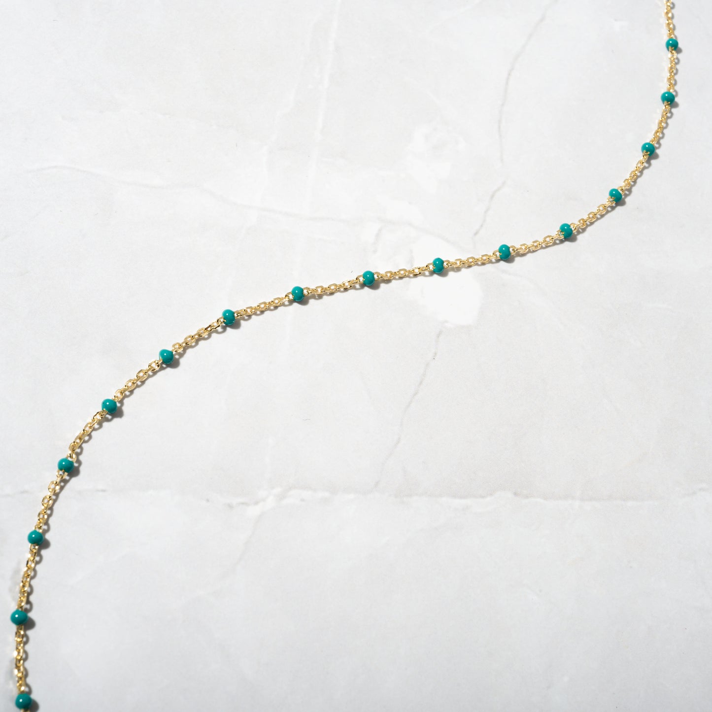 Turquoise Enamel Beaded Necklace