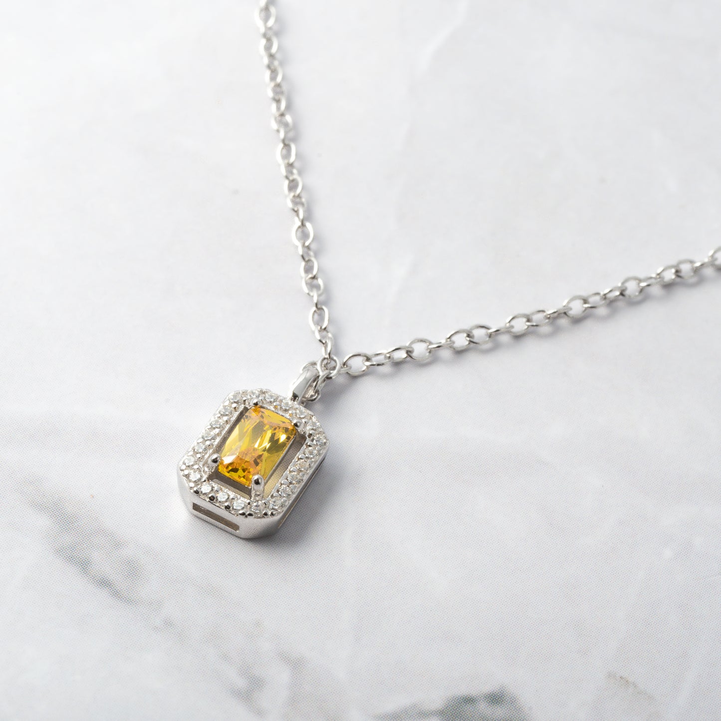 Gemstone Birthstone Baguette Necklaces
