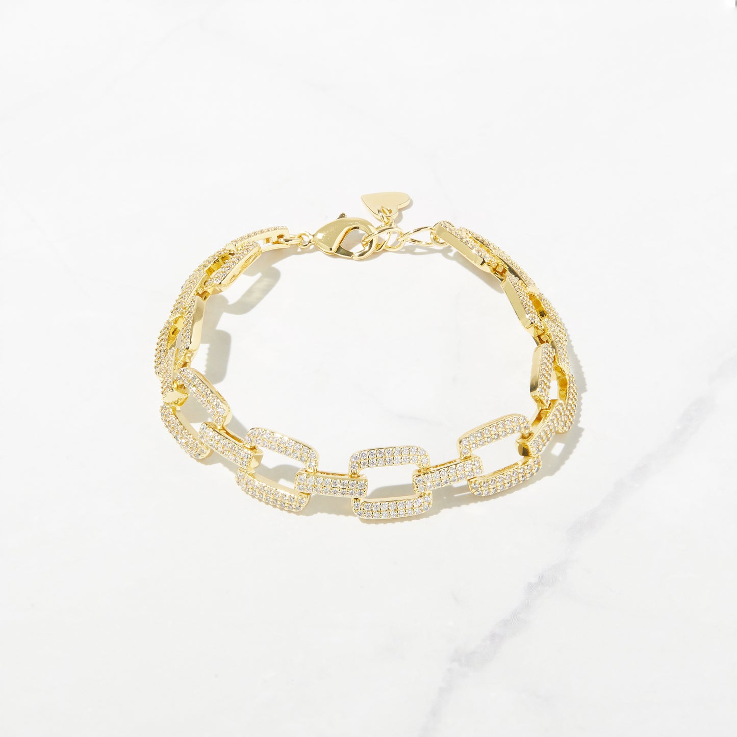 Large Pave Link Bracelet
