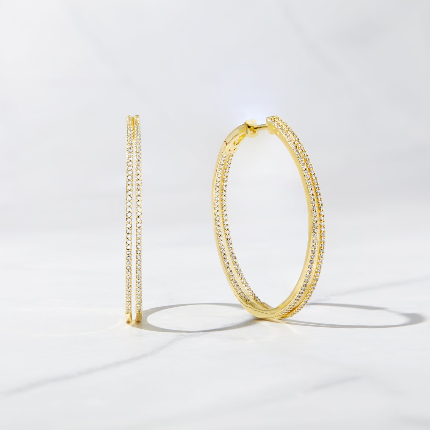 Double Pavé Hoop Earrings