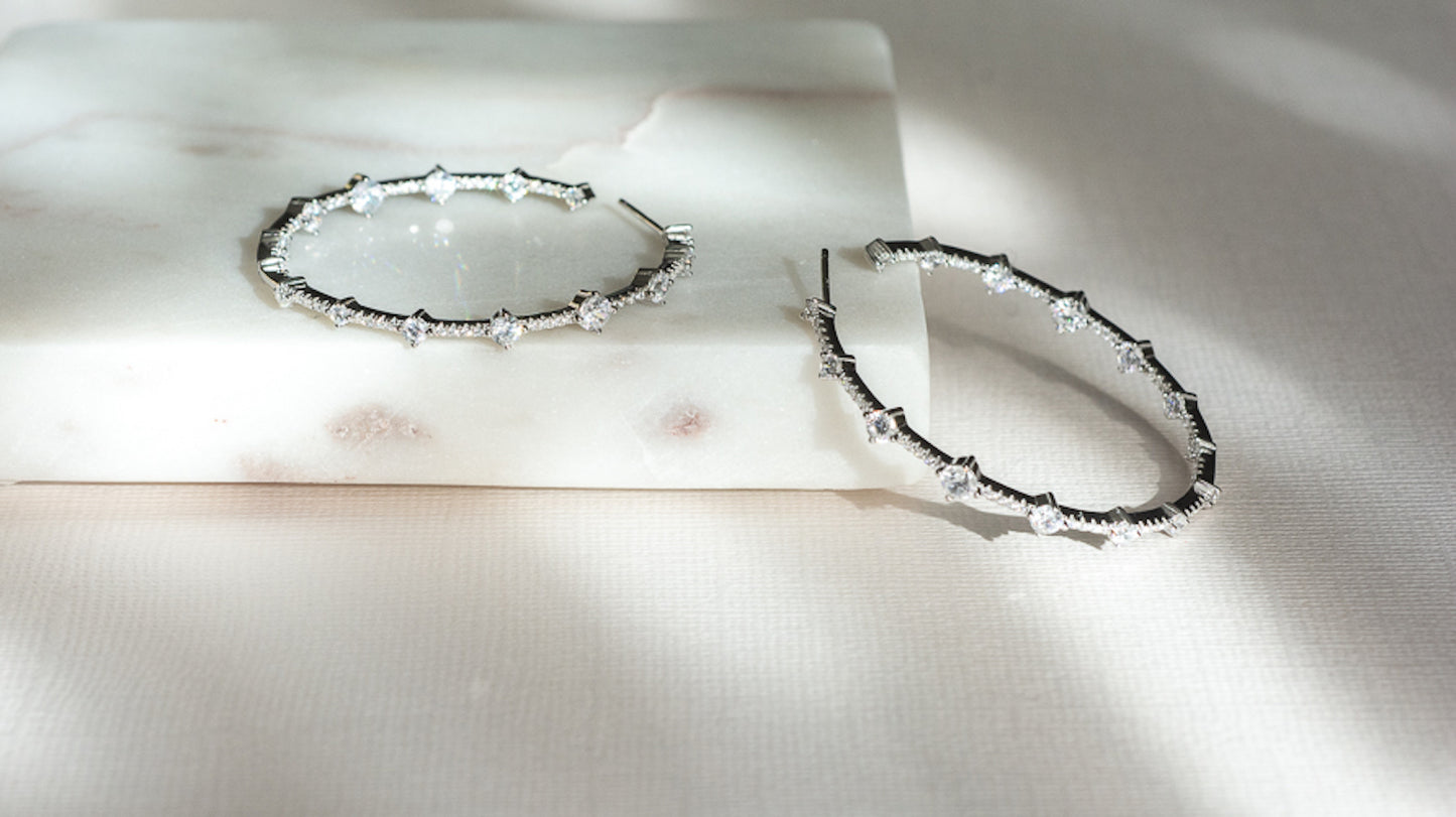 MultiStone Hoop Earrings