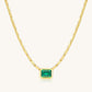 Emerald Baguette Bezel Statement Necklace