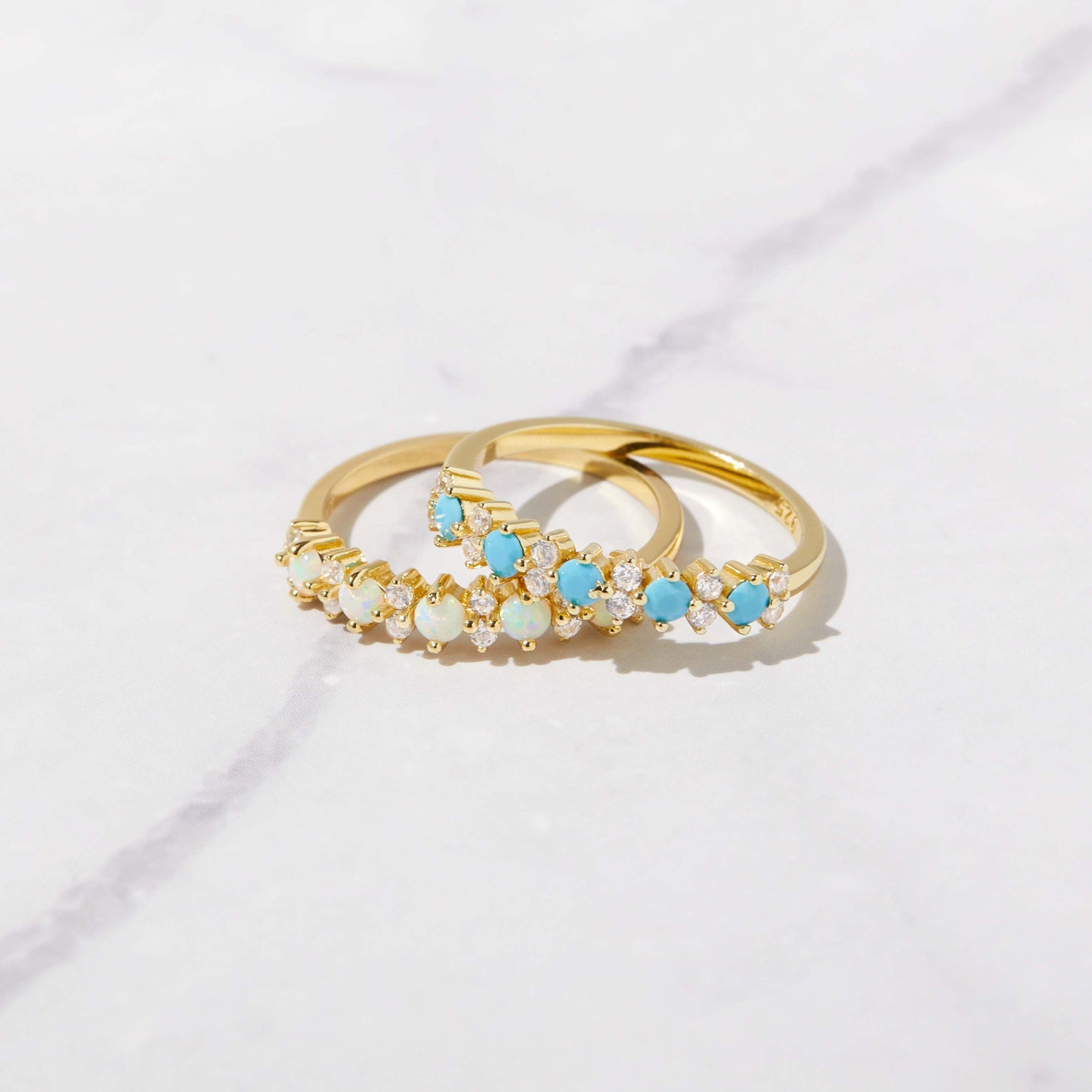Turquoise & CZ Ring