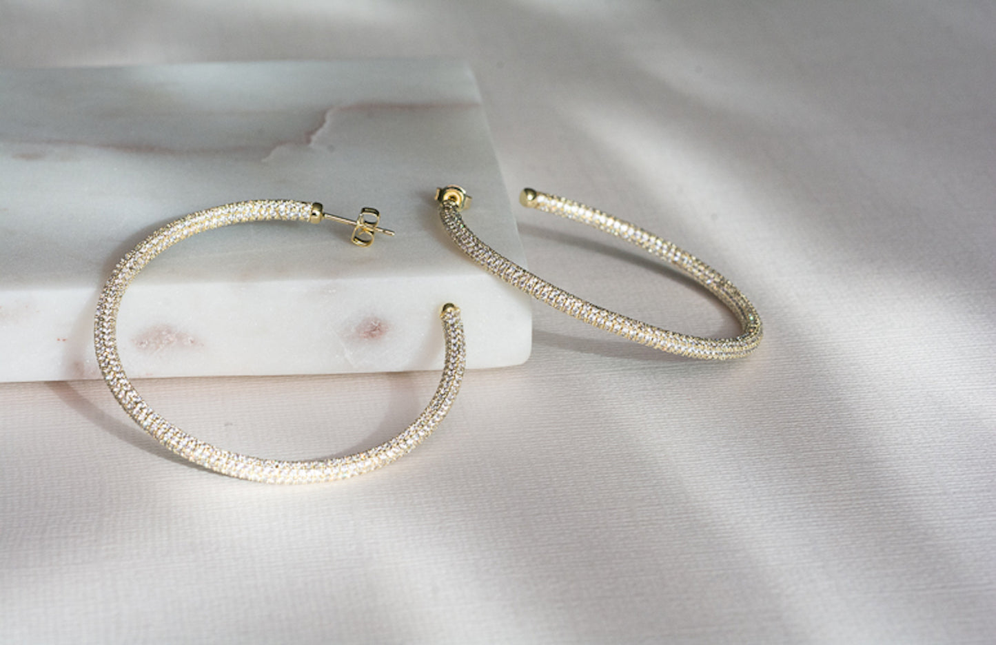 50mm Pavé Hoop Earrings