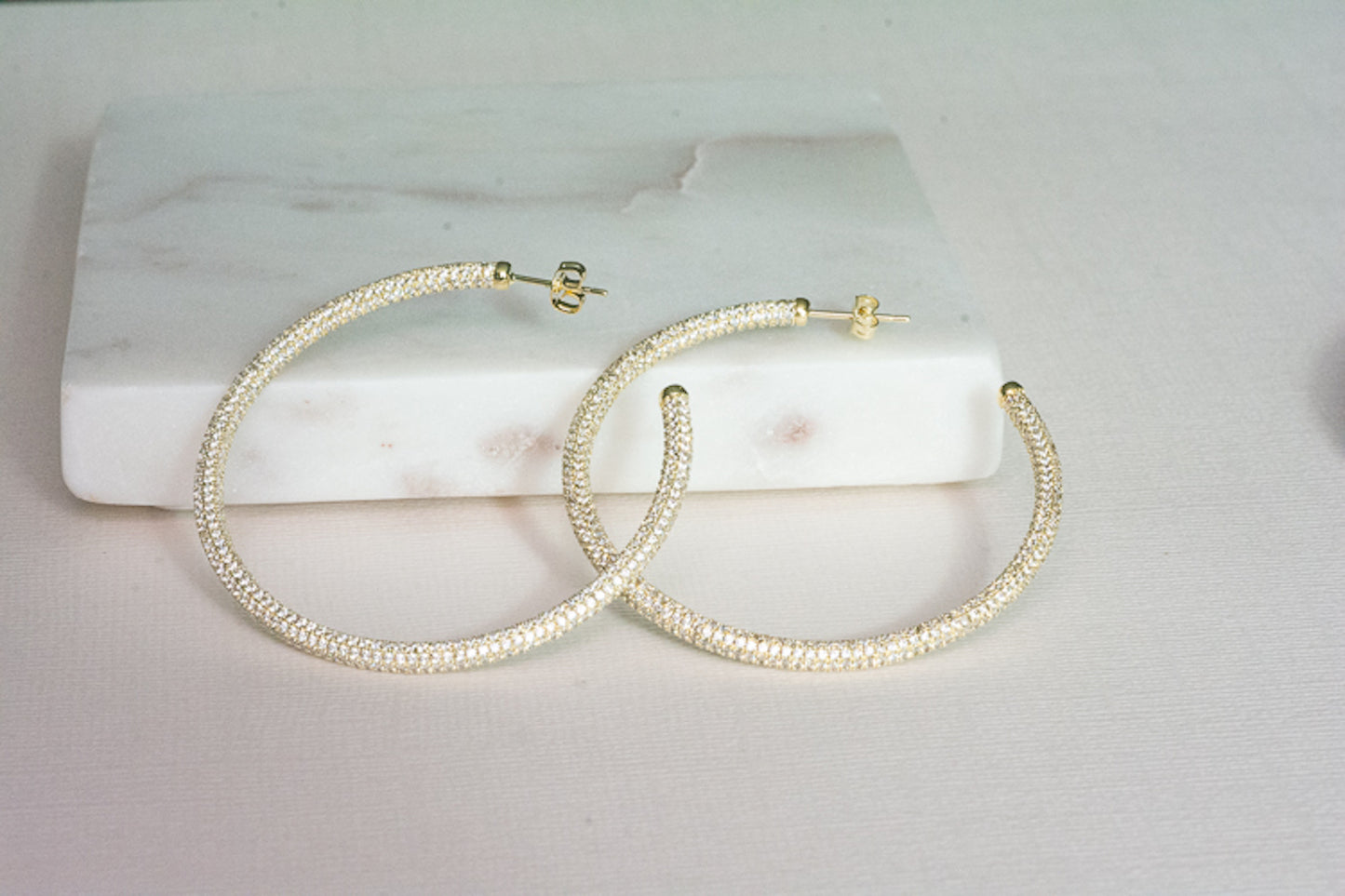50mm Pavé Hoop Earrings