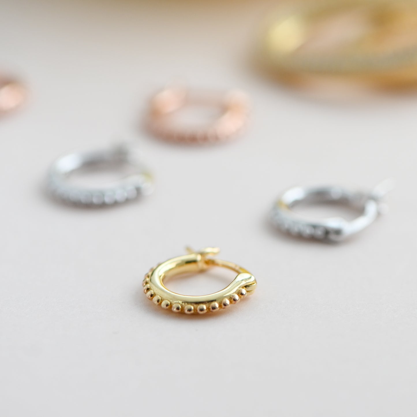 Beaded Huggie Hoop Earrings