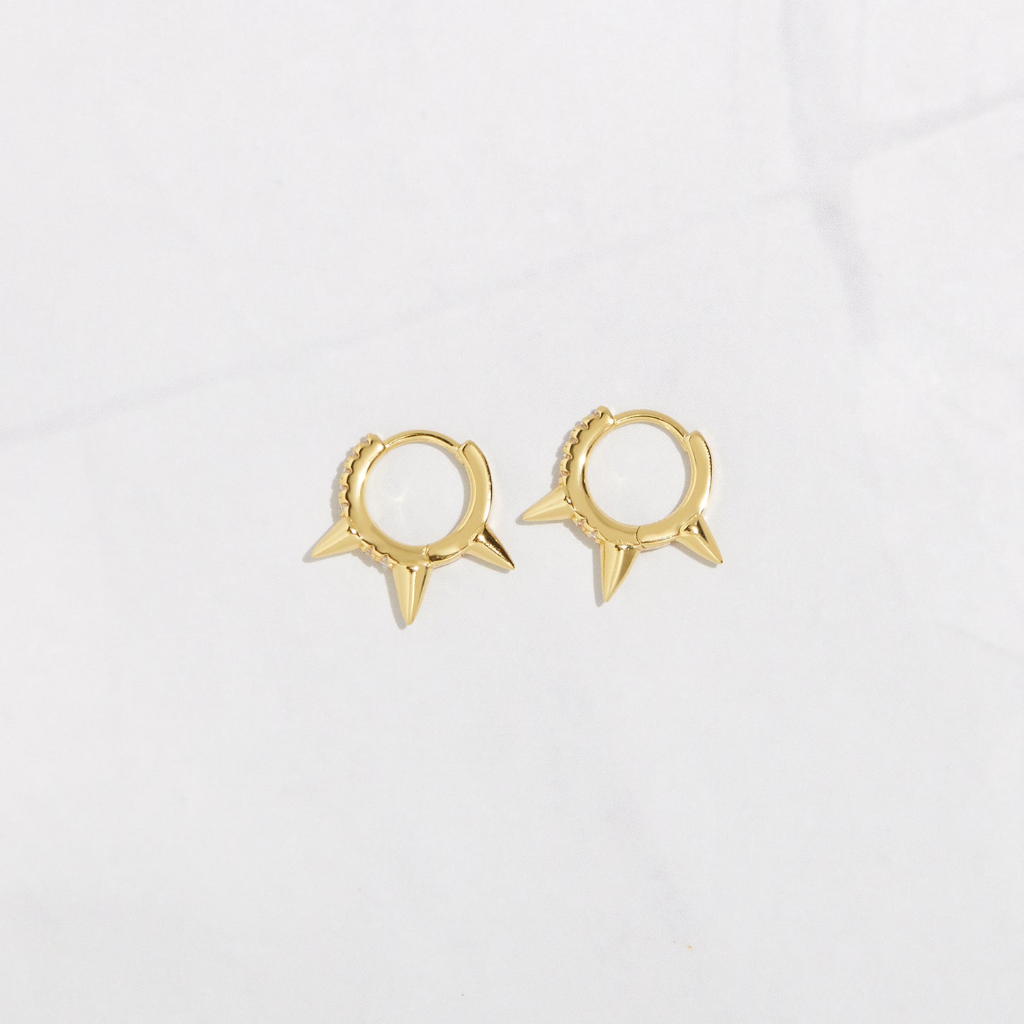 CZ Spiked Huggie Earrings