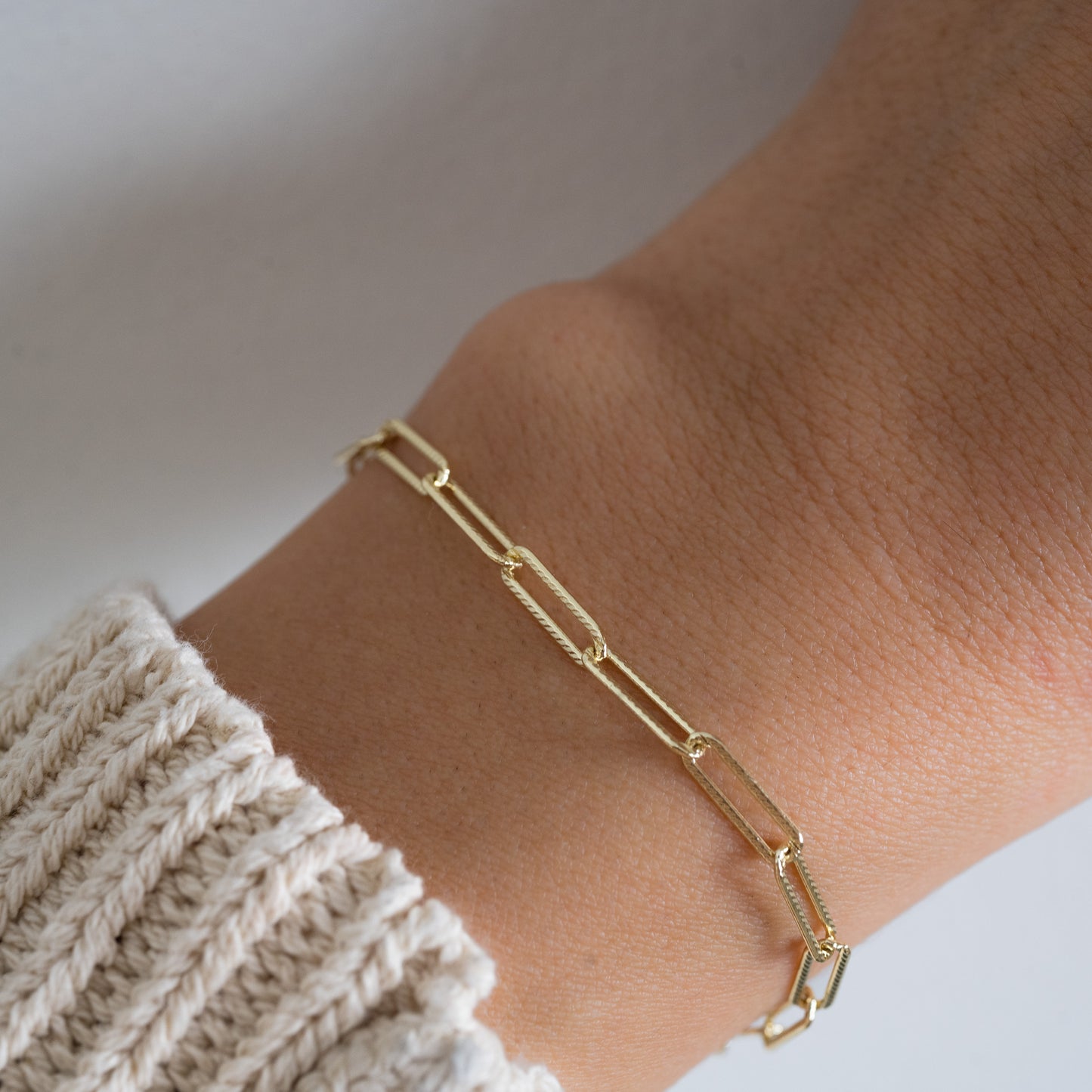 Textured Paperclip Bracelet